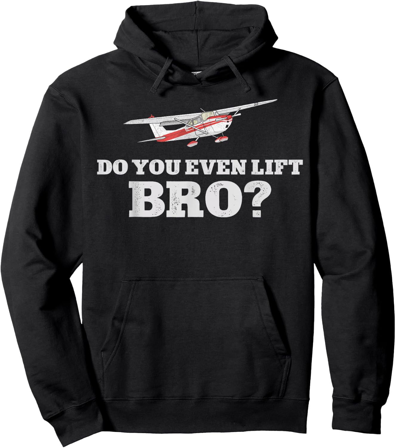 Airplane Pilot Vintage Do You Even Lift Bro? Hoodie - Hoodie | Black