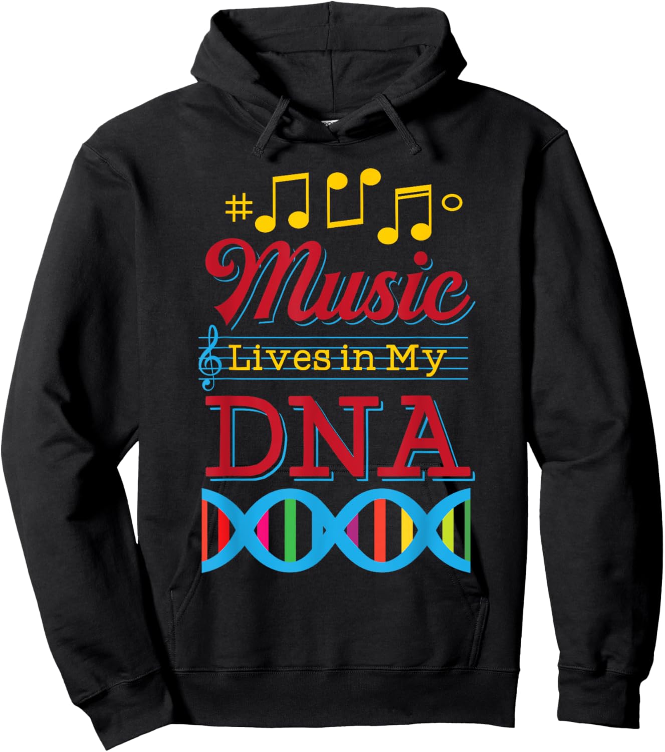 Music Lives In My DNA | Musical Instrument Player Gift Hoodie - Hoodie | Black