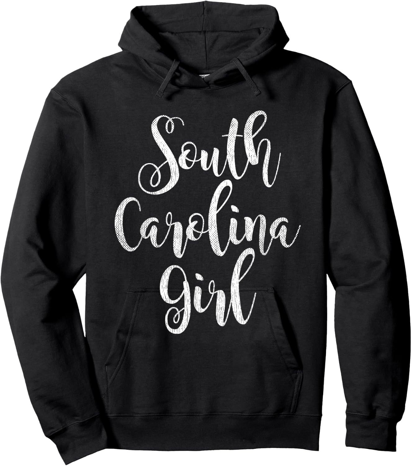Distressed SC Women Cute South Carolina Girl Hoodie - Hoodie | Black