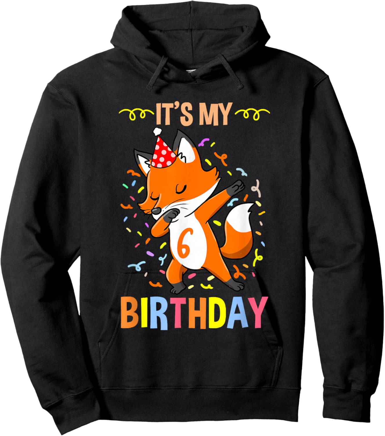 Its My 6th Birthday Fox Hoodie - Hoodie | Black