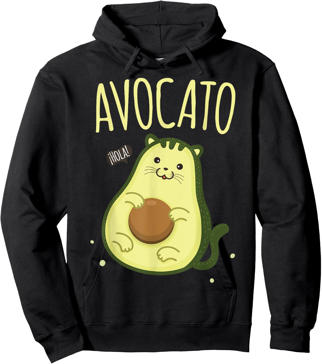Cute Avocato Avocado Cat Kawaii Hoodie - Hoodie | Black