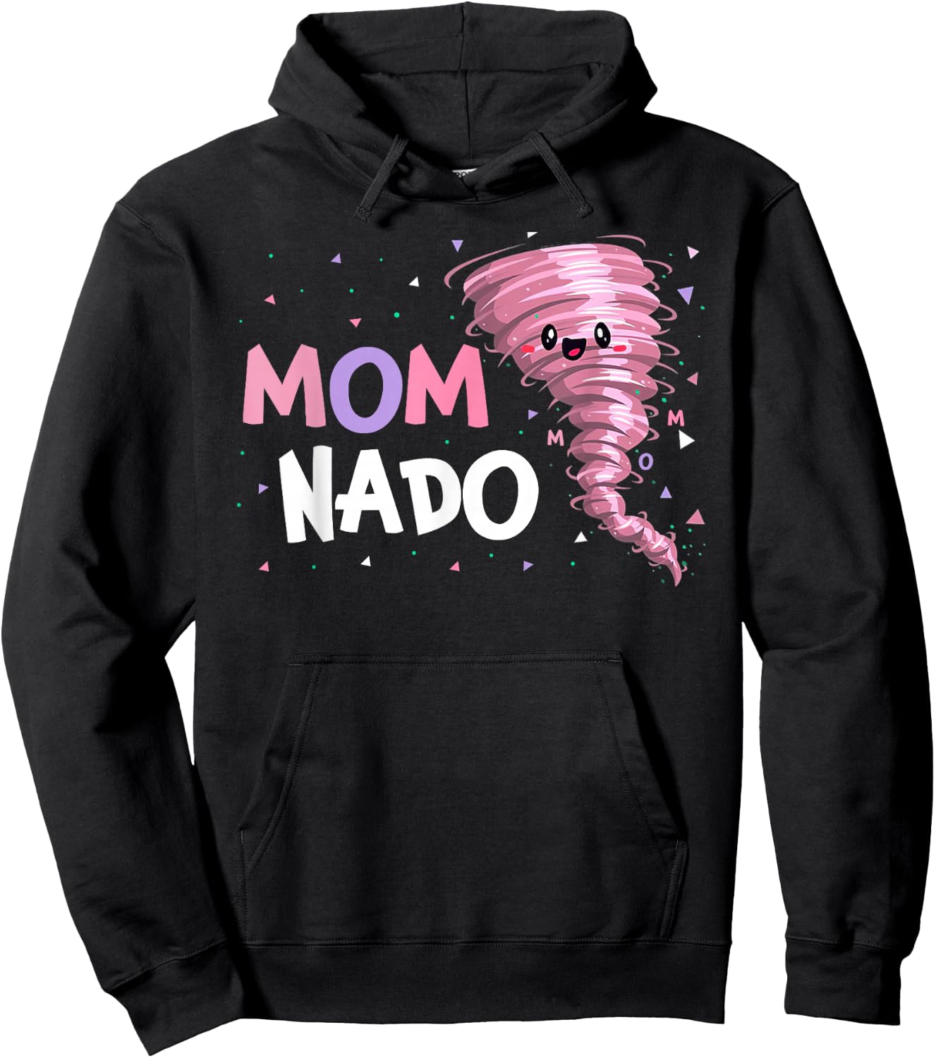 Mom Nado Tornado Birthday Party Decorations Pink Tornado Hoodie - Hoodie | Black