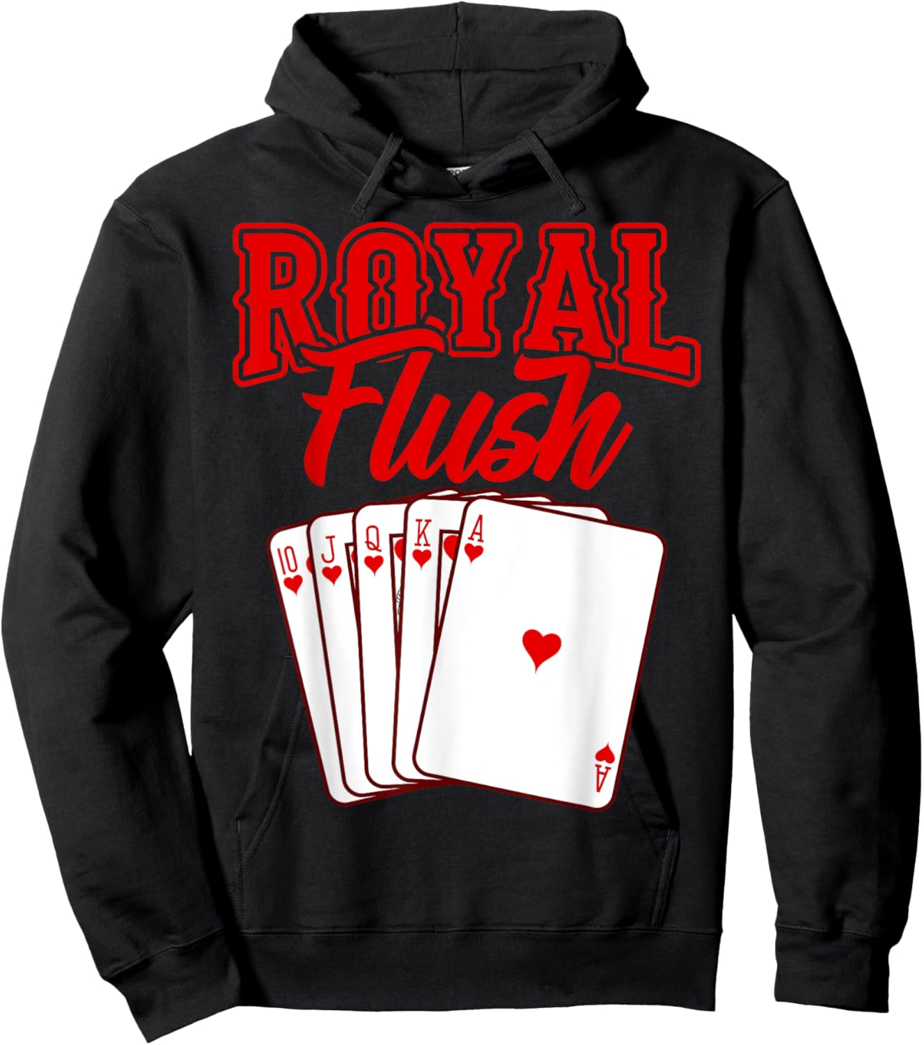 Royal Flush Shirt Playing Card Poker Gift Hoodie - Hoodie | Black
