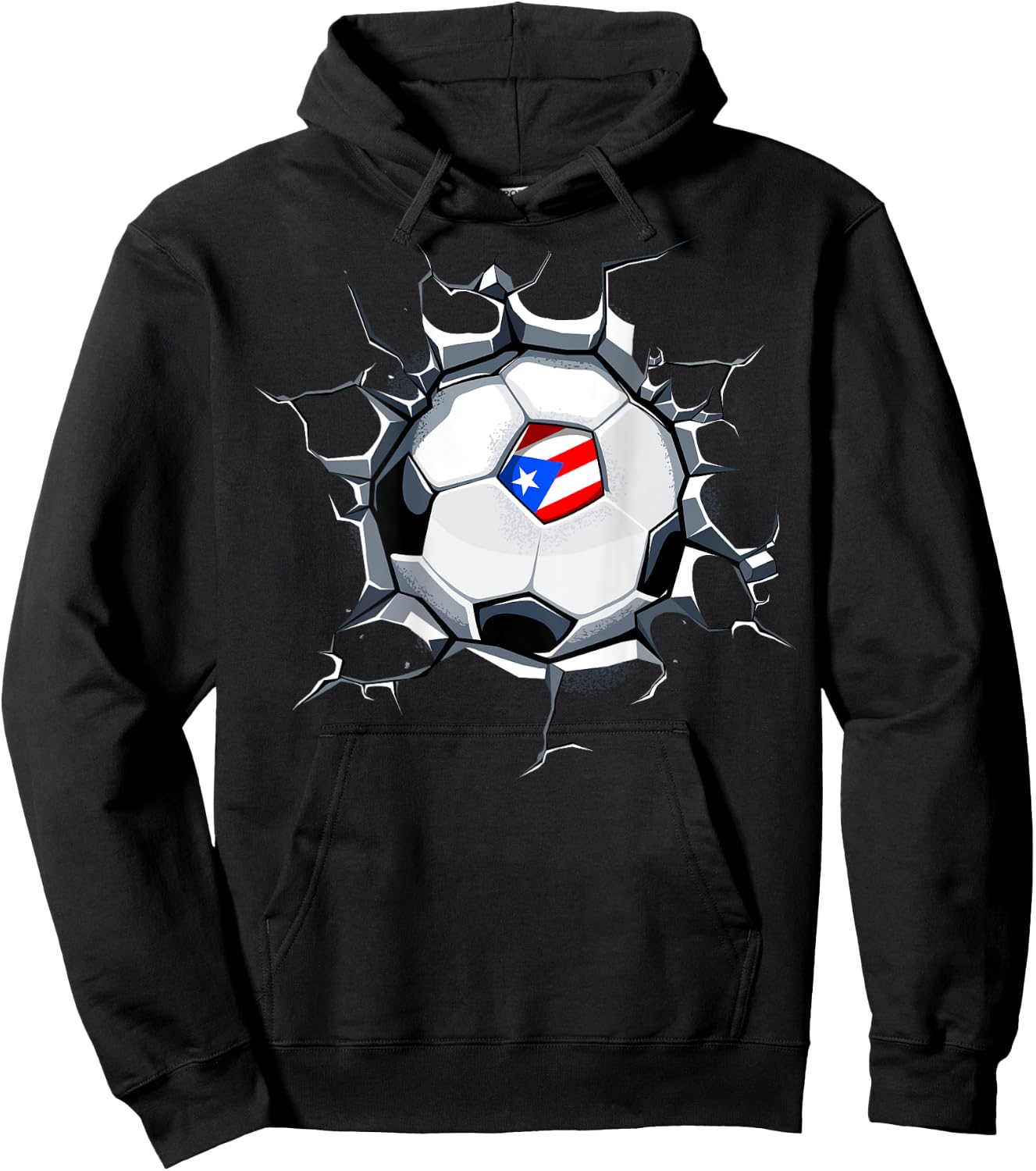 Puerto Rico Soccer Fans Jersey Puerto Rican Football Lovers Hoodie - Hoodie | Black