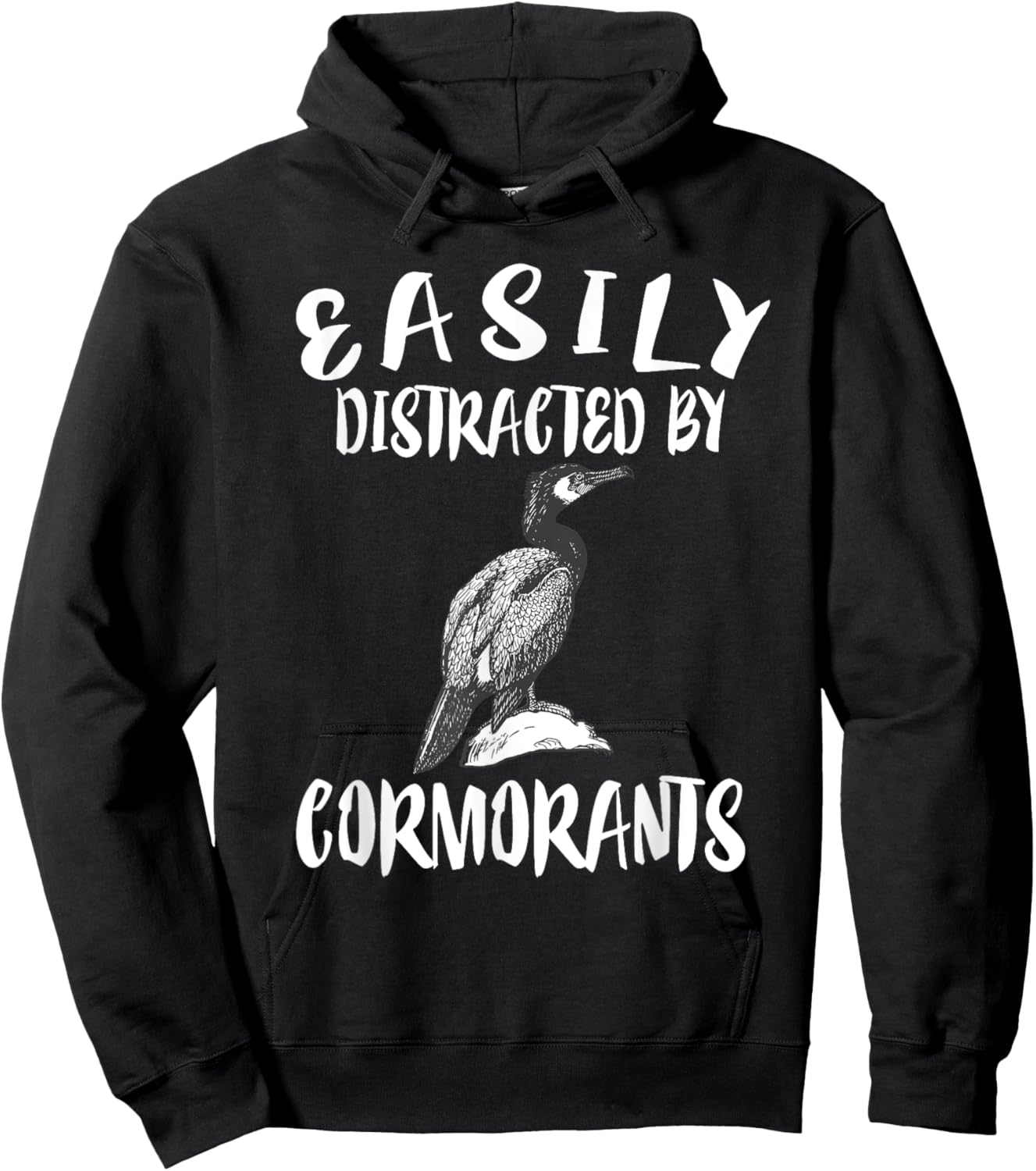 Easily Distracted By Cormorants Birds Hoodie - Hoodie | Black