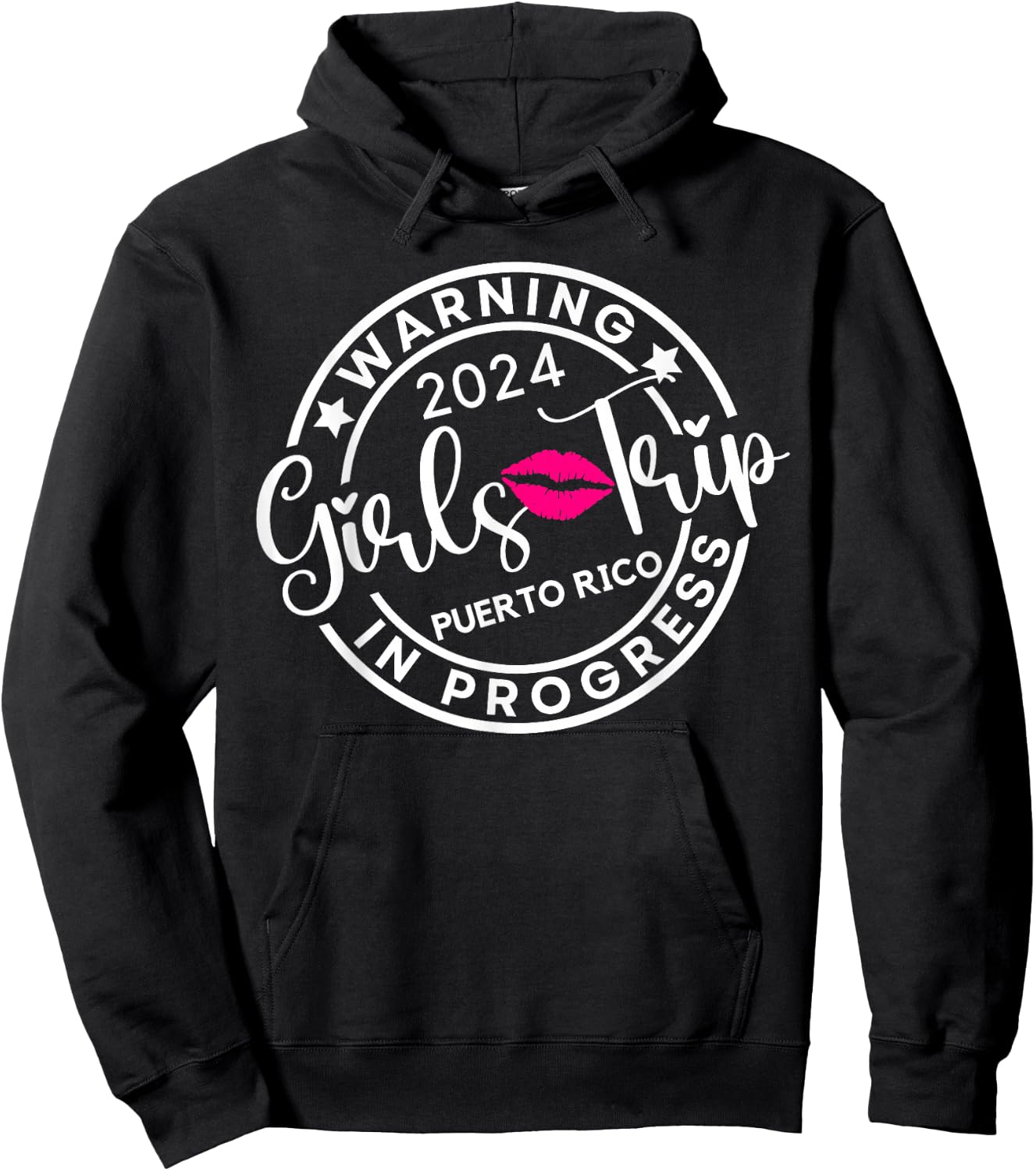 Warning Girls Trip 2024 Puerto Rico Best Friends Vacation Hoodie - Hoodie | Black