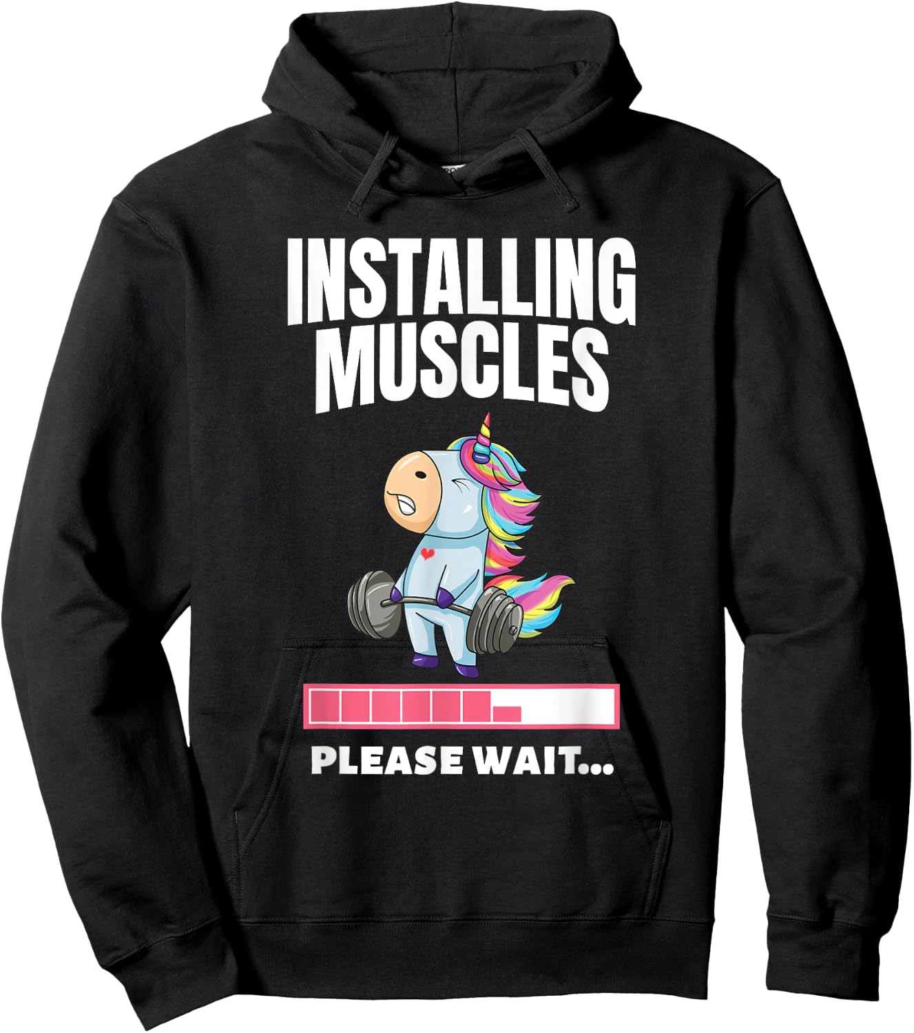 Installing Muscles Unicorn Weight Lifting Fitness Motivation Hoodie - Hoodie | Black