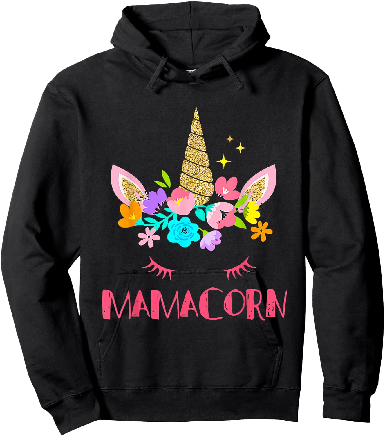 Funny Mamacorn Unicorn Costume Mom Mother's Day Hoodie - Hoodie | Black