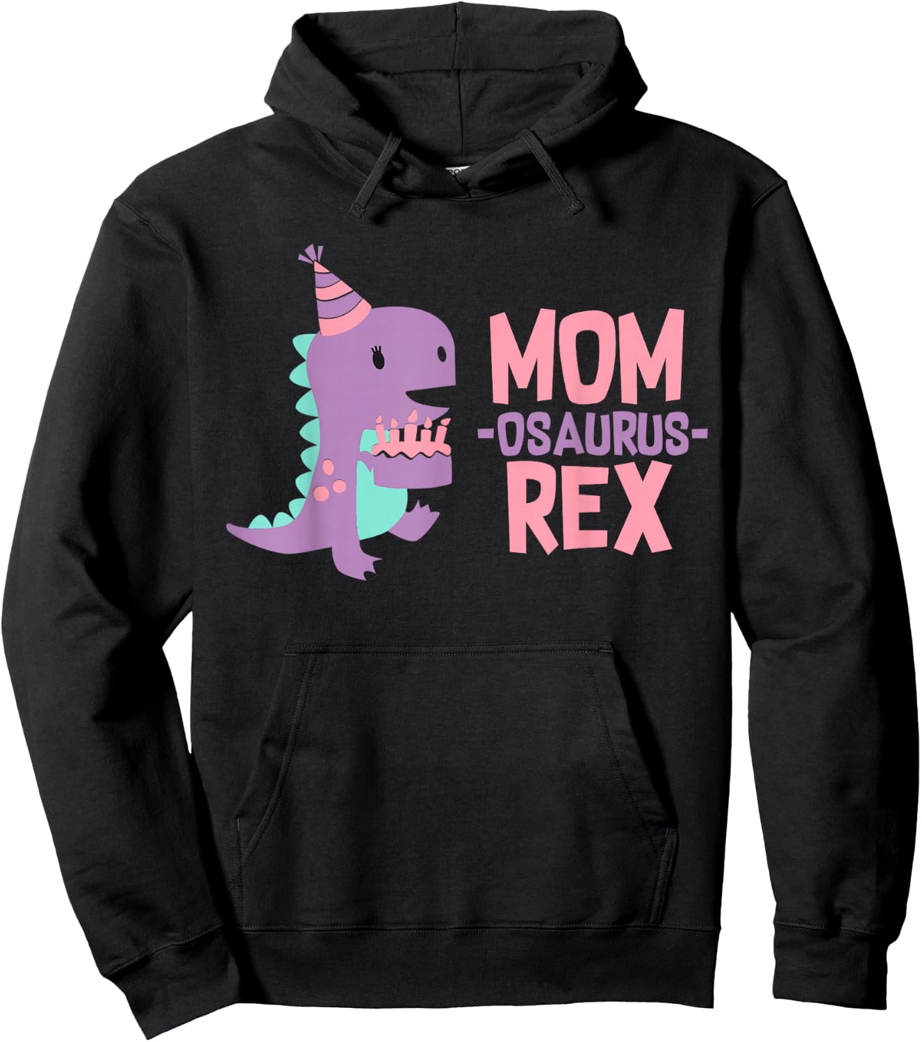 Mom Dinosaur Family Matching Birthday Girls Party Daughter Hoodie - Hoodie | Black