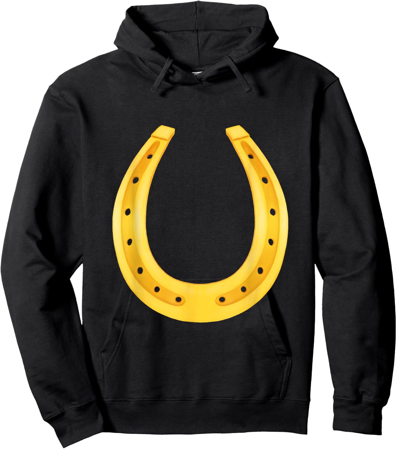 Lucky Golden Horseshoe Horse Shoe Good Luck St Patracks Day Hoodie - Hoodie | Black
