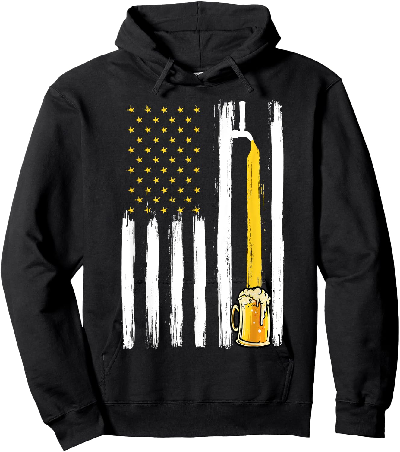 Craft Beer American Flag USA 4th Of July Brewery America Women Men Hoodie - Hoodie | Black