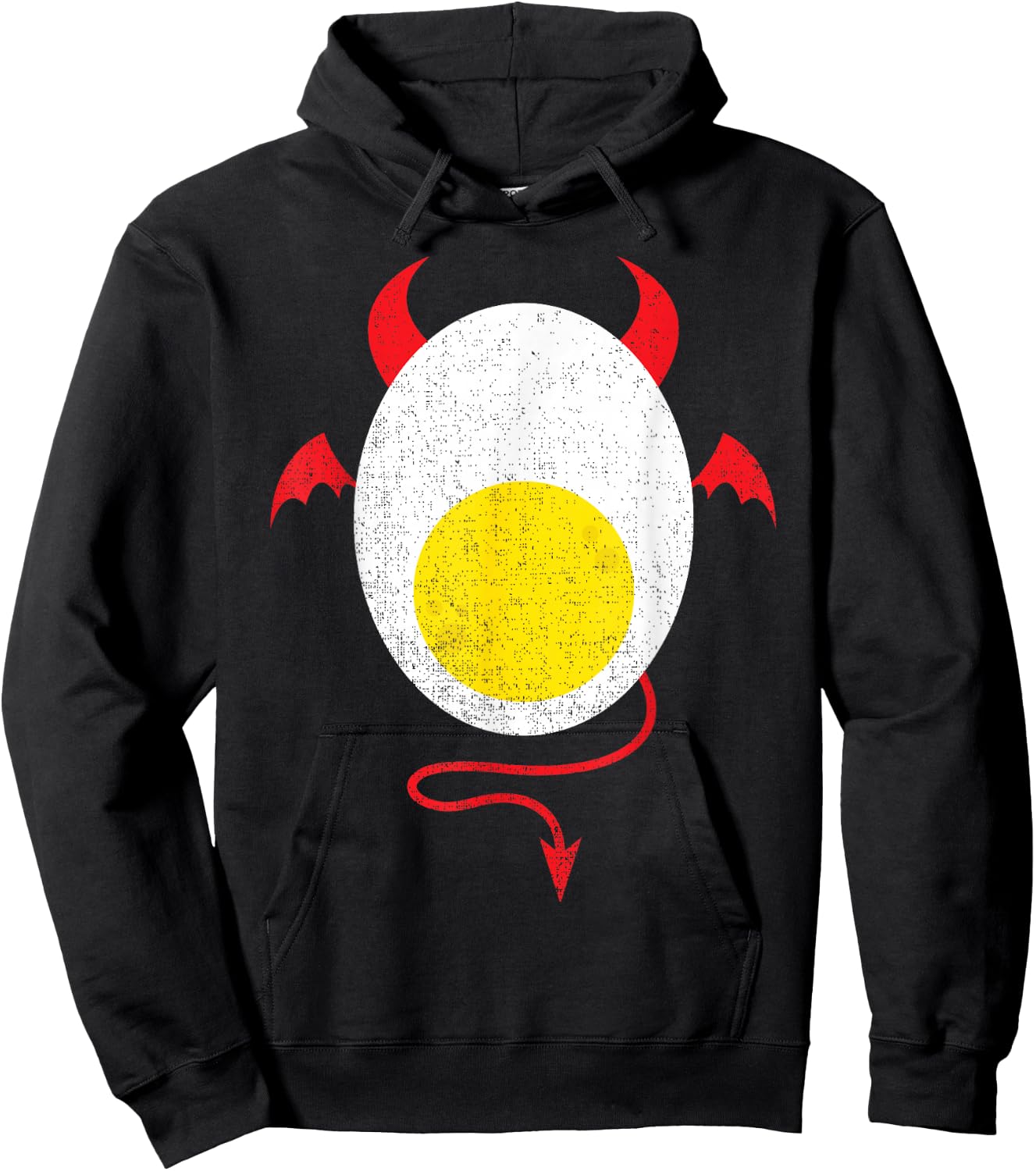 Funny Halloween Shirt Devil Egg Yolk Food Lover Lazy Costume Hoodie - Hoodie | Black