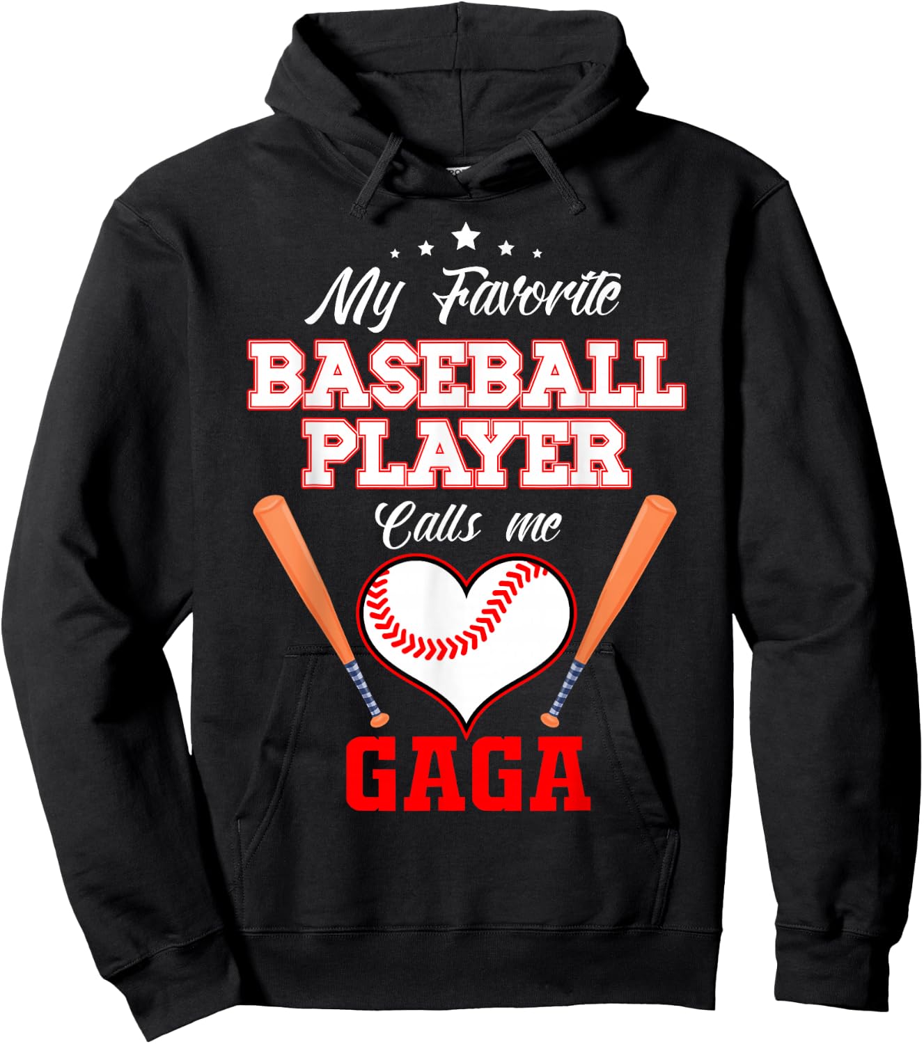My Favorite Baseball Player Calls Me Gaga Sport Mother's Day Hoodie - Hoodie | Black