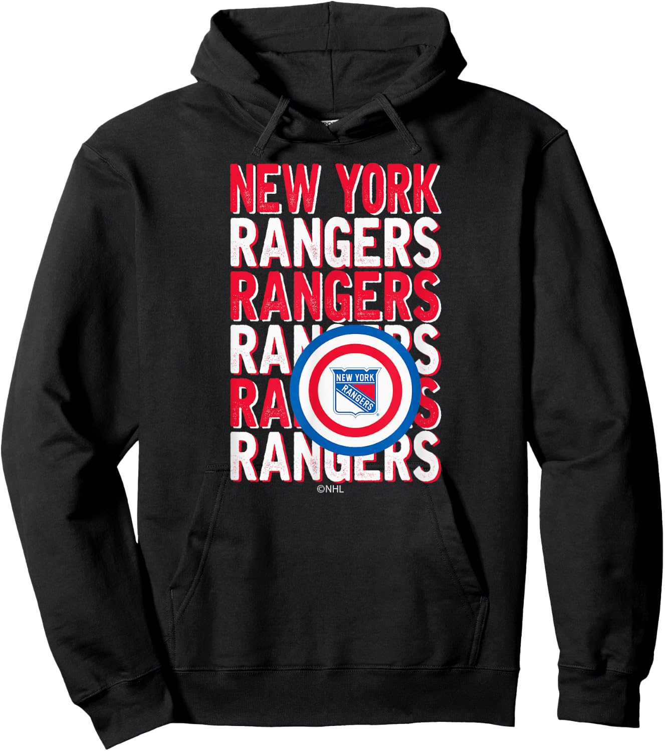 New York Rangers Repeat Black Officially Licensed Hoodie - Hoodie | Black