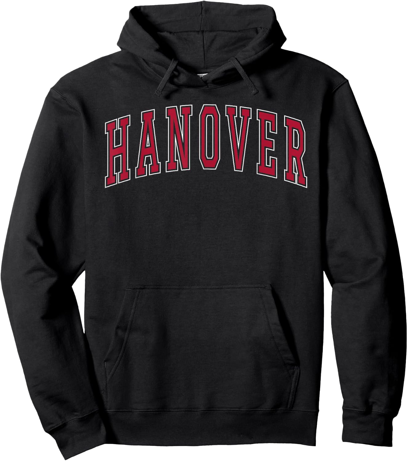 Hanover Virginia Souvenir College Style Red Text Hoodie - Hoodie | Black