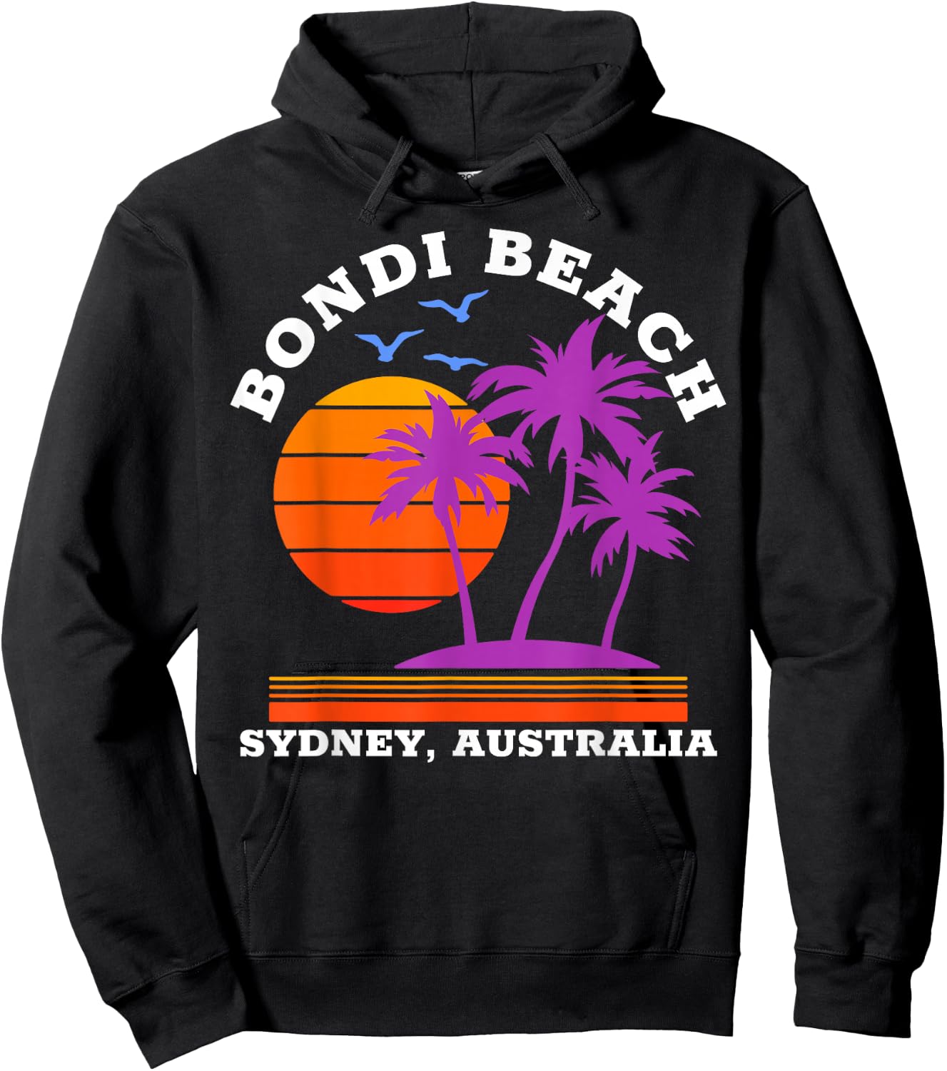 Bondi Beach Australia Retro Hoodie - Hoodie | Black
