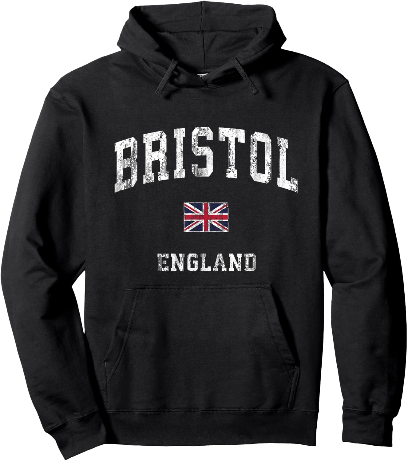 Bristol England Vintage Athletic Sports Design Hoodie - Hoodie | Black