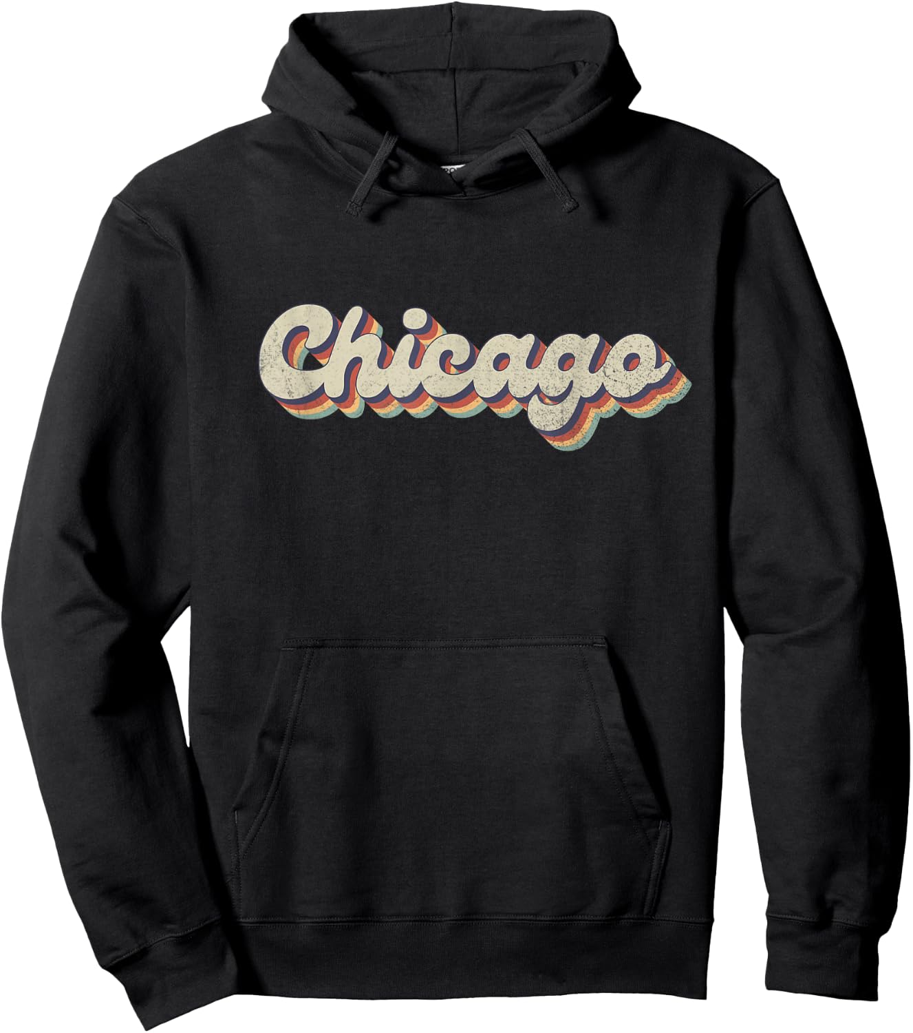 70's 80's USA City - Vintage Chicago Hoodie - Hoodie | Black