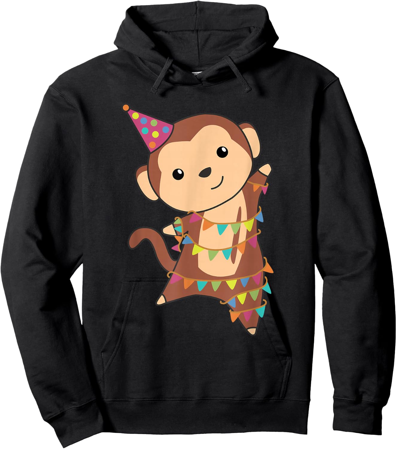 Cute Animals For Every Child's Birthday Birthday Monkey Kids Hoodie - Hoodie | Black