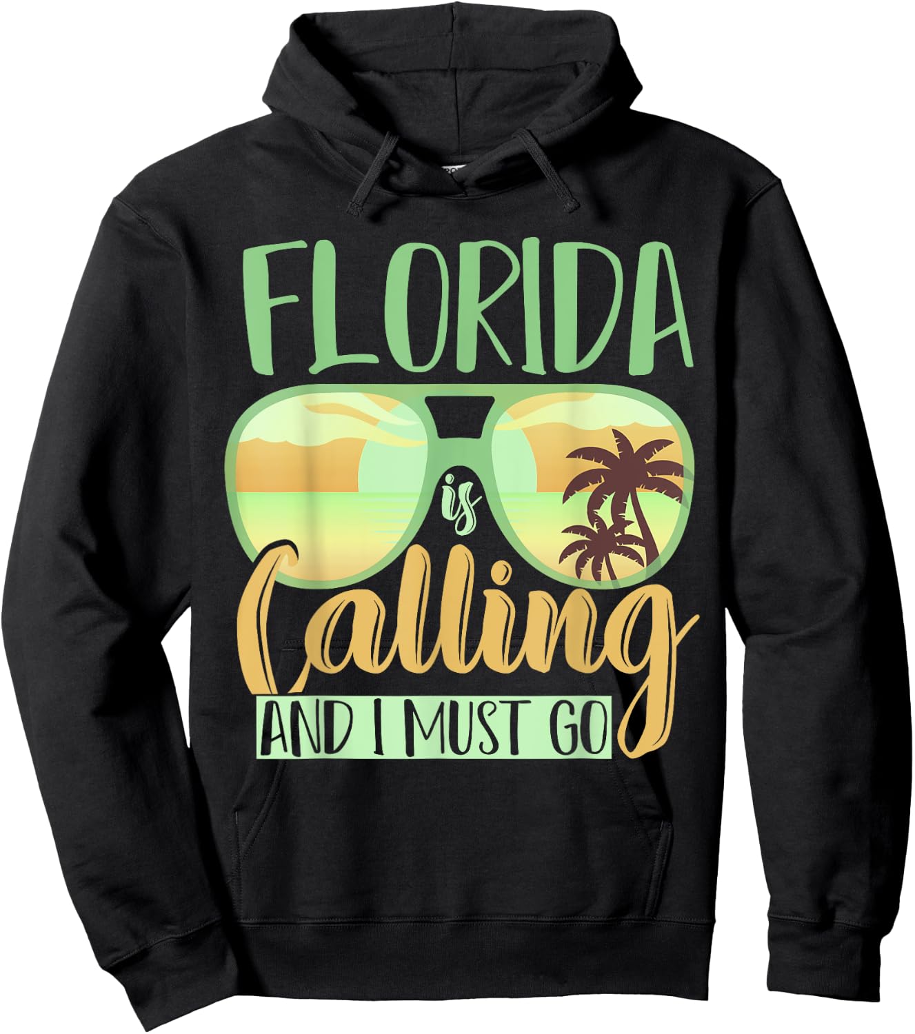 Florida Is Calling And I Must Go Funny Summer Vibes Florida Men Women Kids Hoodie - Hoodie | Black