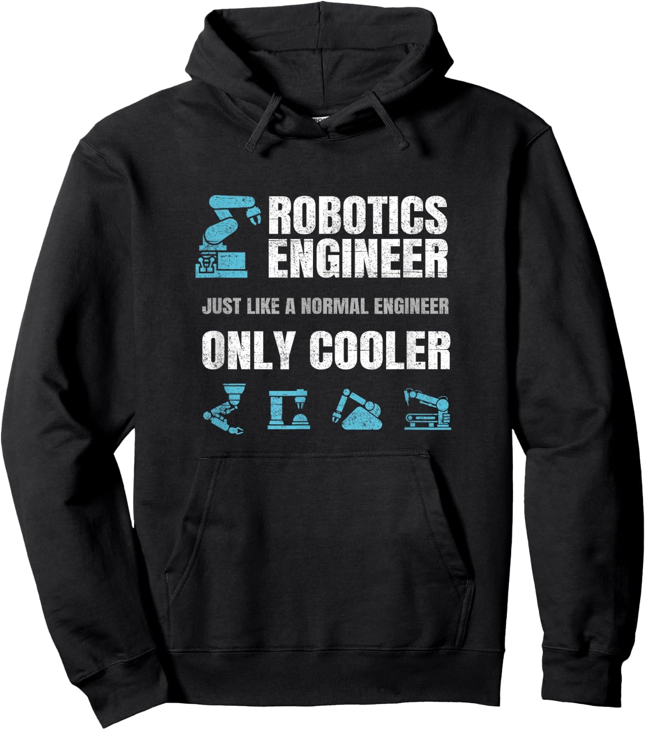 Funny Robotics Engineer Definition Distressed Engineering Hoodie - Hoodie | Black