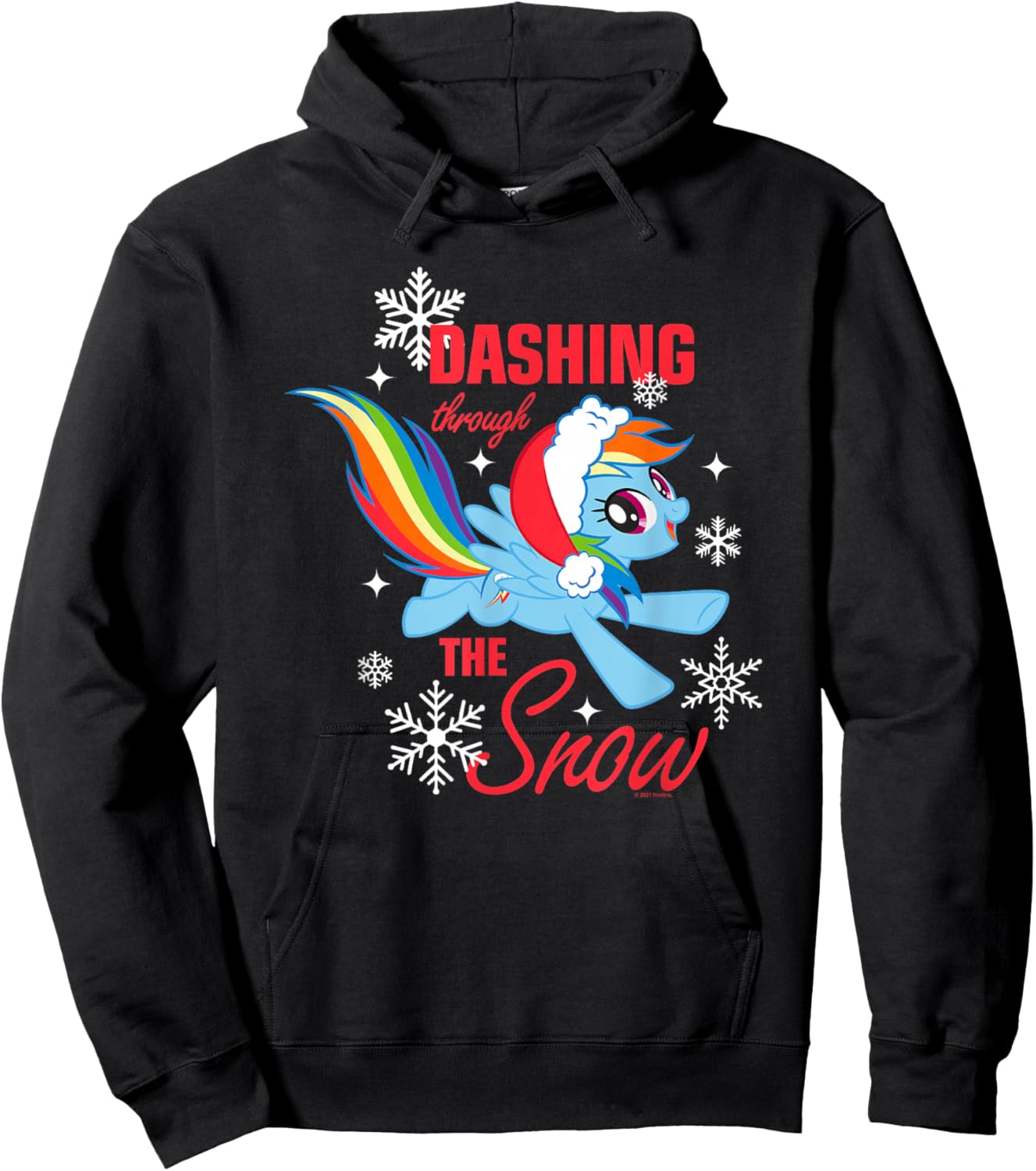 My Little Pony Christmas Rainbow Dashing Through The Snow Hoodie - Hoodie | Black