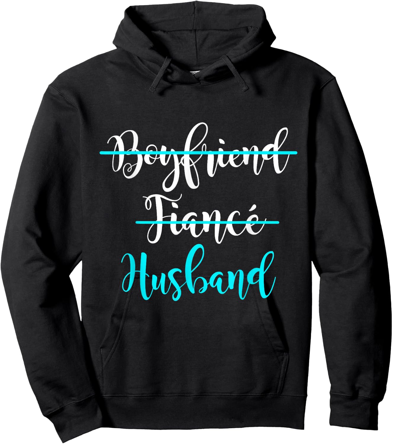Boyfriend, Fiance, Husband Shirt Groom Wedding Gift Couple Hoodie - Hoodie | Black
