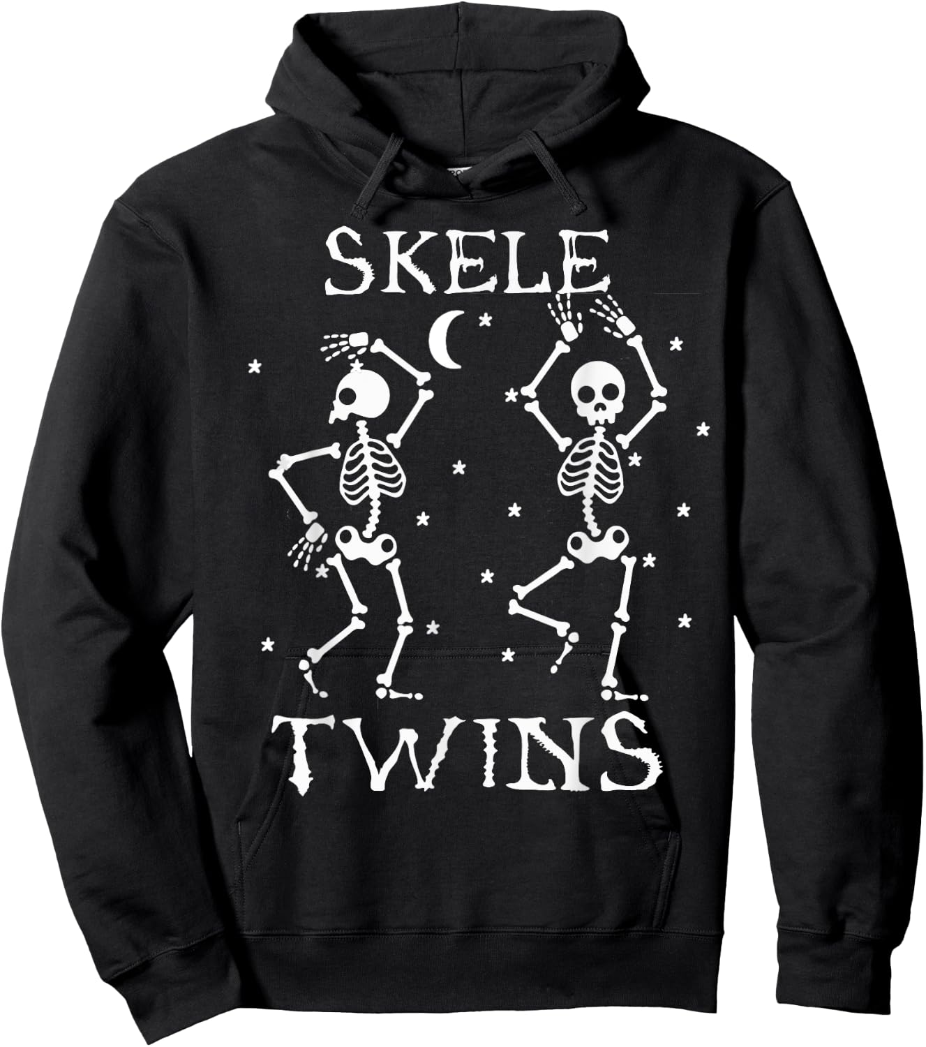 Twins Halloween Matching Skeletwins Funny Dancing Skeletons Hoodie - Hoodie | Black