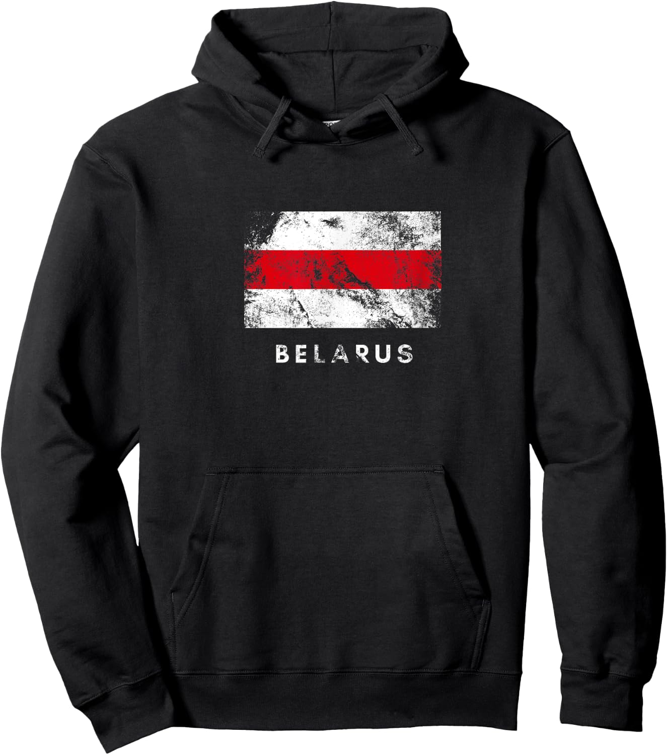 Classic Belarus Flag White Red White Crunge Hoodie - Hoodie | Black
