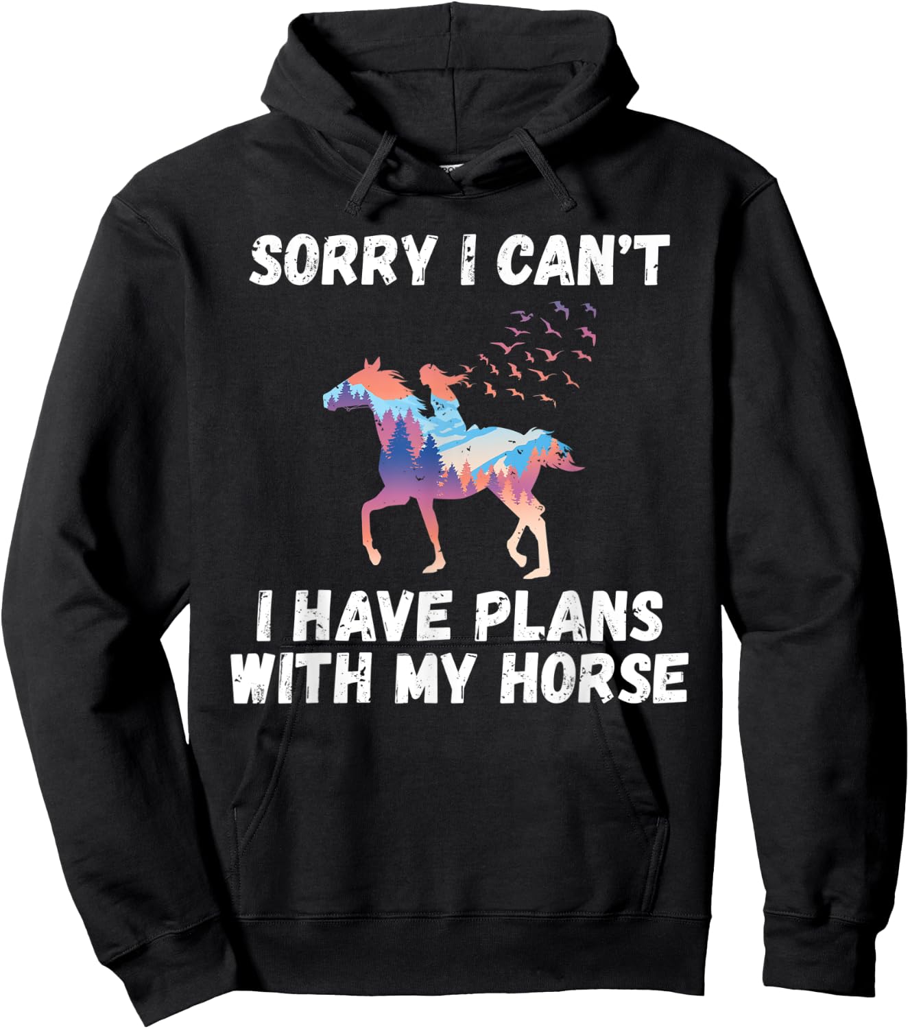 Sorry i cant i have Plans with my Horse Riding Hoodie - Hoodie | Black