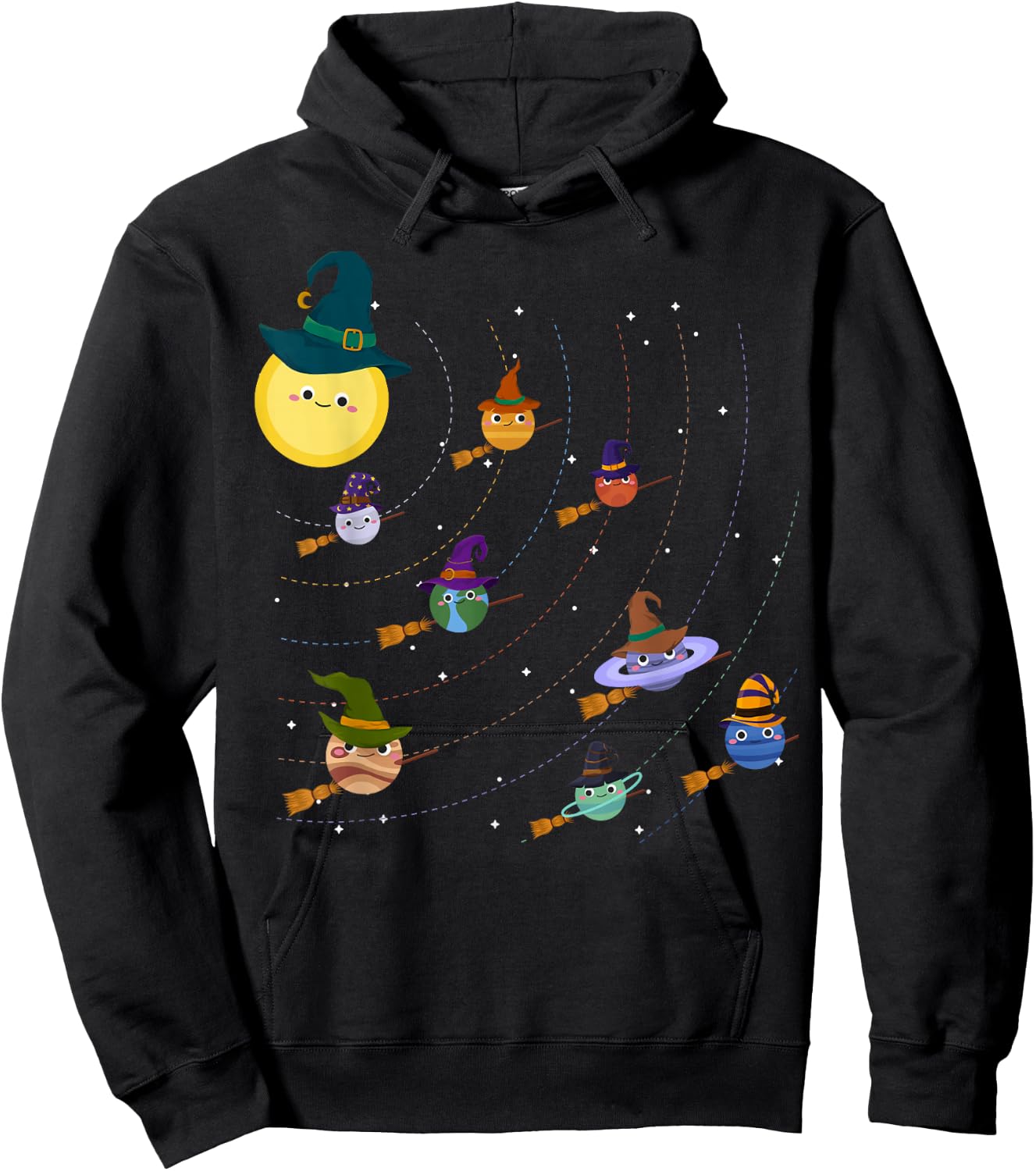 Funny Halloween Solar System Witch Planets - Space Astronaut Hoodie - Hoodie | Black