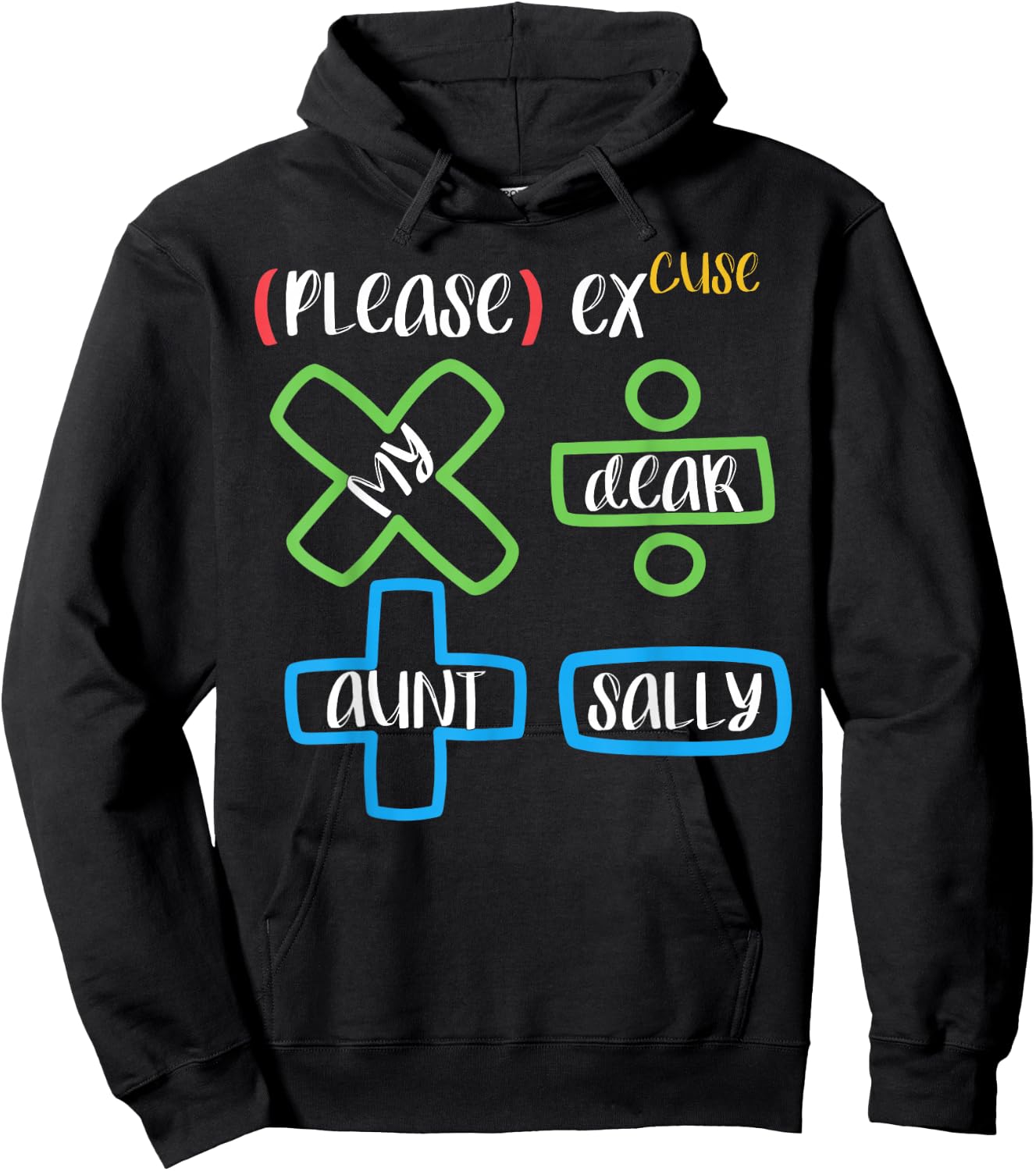 PEMDAS Please Excuse My Dear Aunt Sally Math Teacher Hoodie - Hoodie | Black