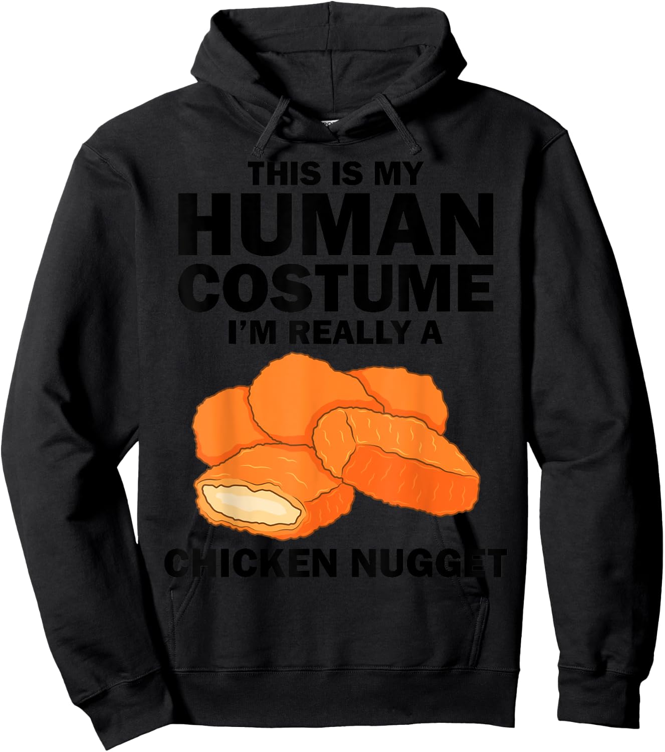 Funny Chicken Nugget Costume For Kids Fashion Nugget Foodie Hoodie - Hoodie | Black