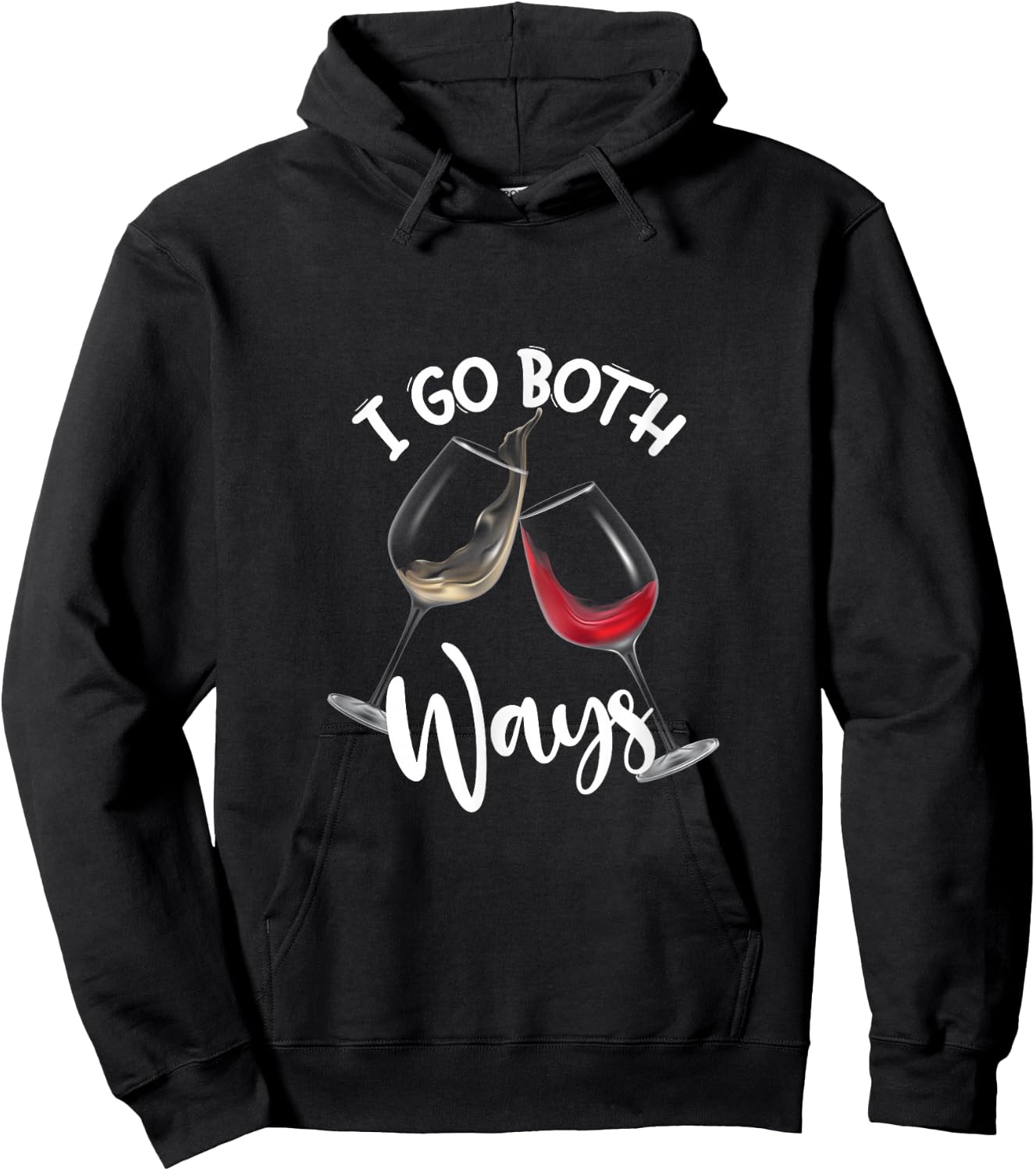 White And Red Wine I Go Both Ways Wine Lovers Holiday Hoodie - Hoodie | Black