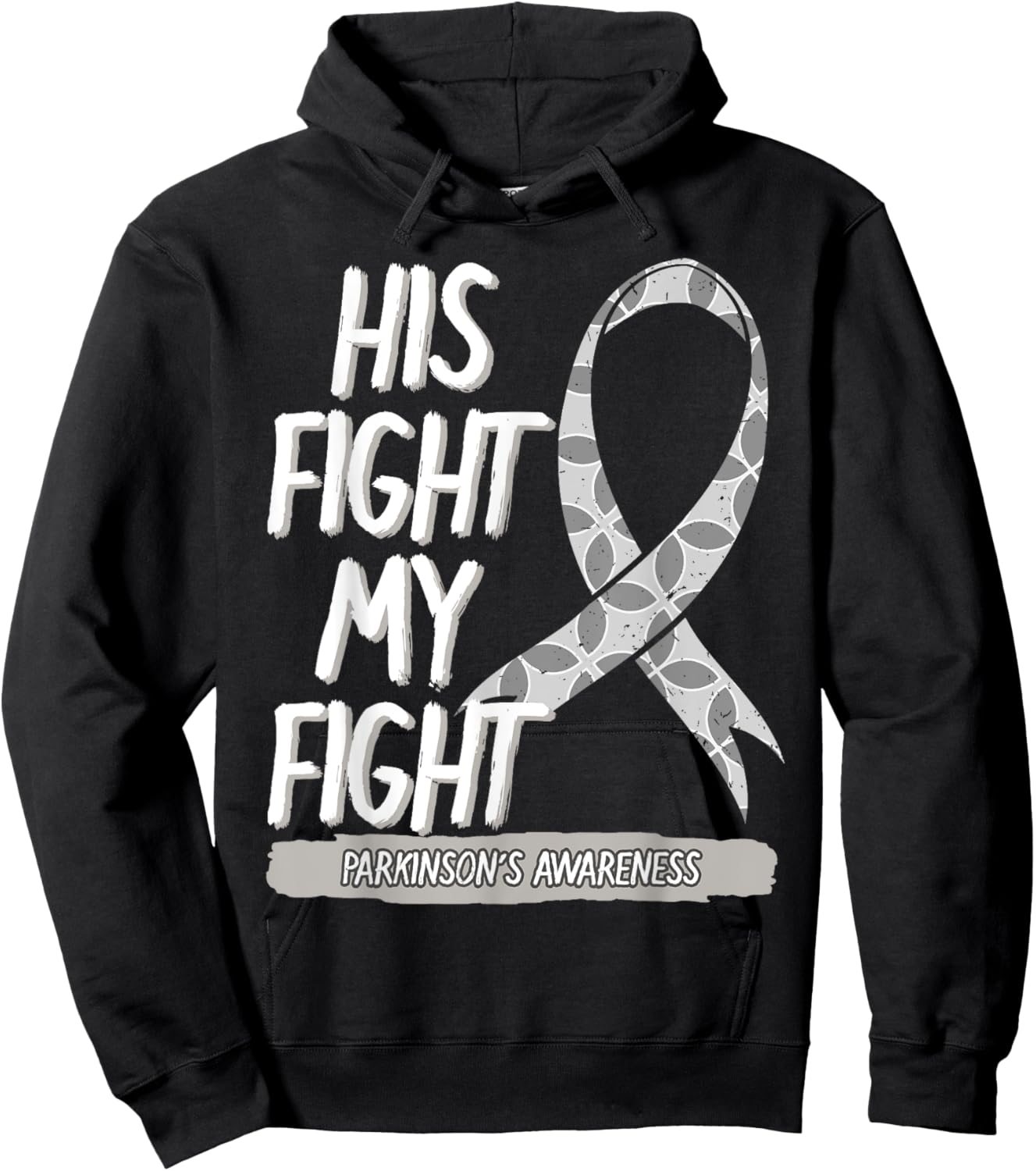 Parkinson's Awareness Idiopathic Shaking Palsy Gray Ribbon Hoodie - Hoodie | Black