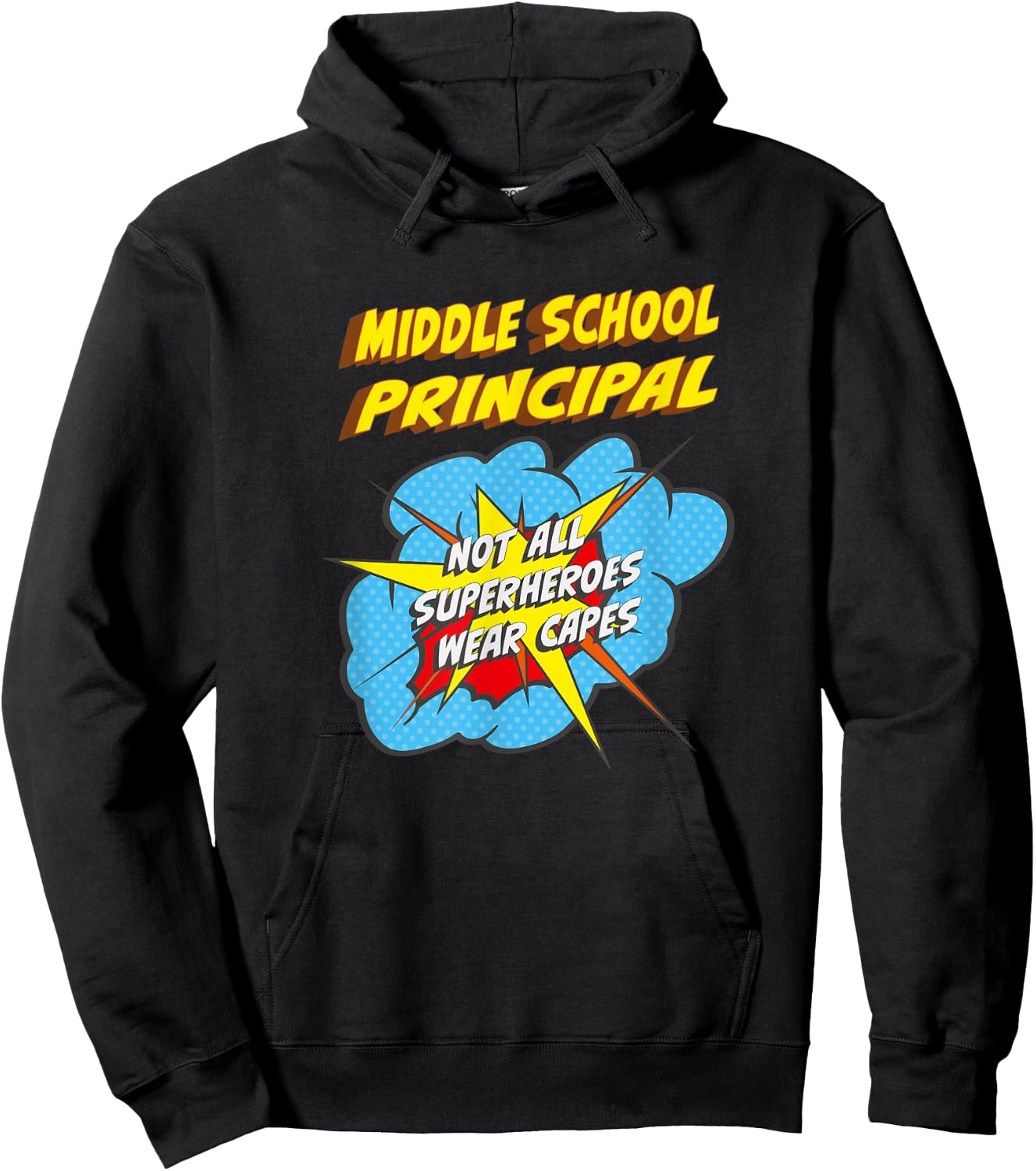 Middle School Principal Funny Superhero Job Hoodie - Hoodie | Black