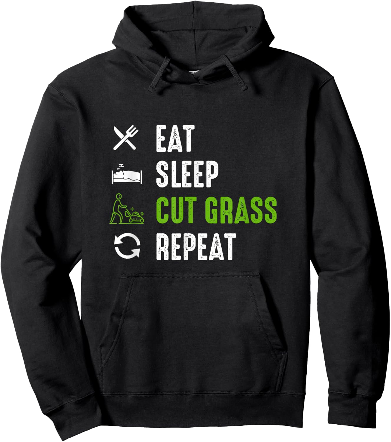 Eat Sleep Cut Grass - Landscaping Outfit Gift Landscaper Hoodie - Hoodie | Black