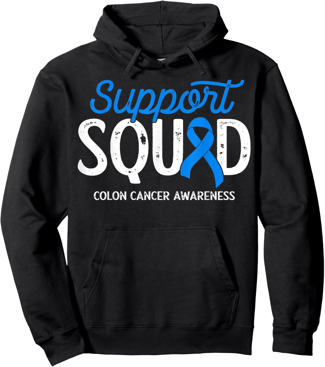 Colon Cancer Awareness Support Squad Warrior Survivor Crew Hoodie - Hoodie | Black