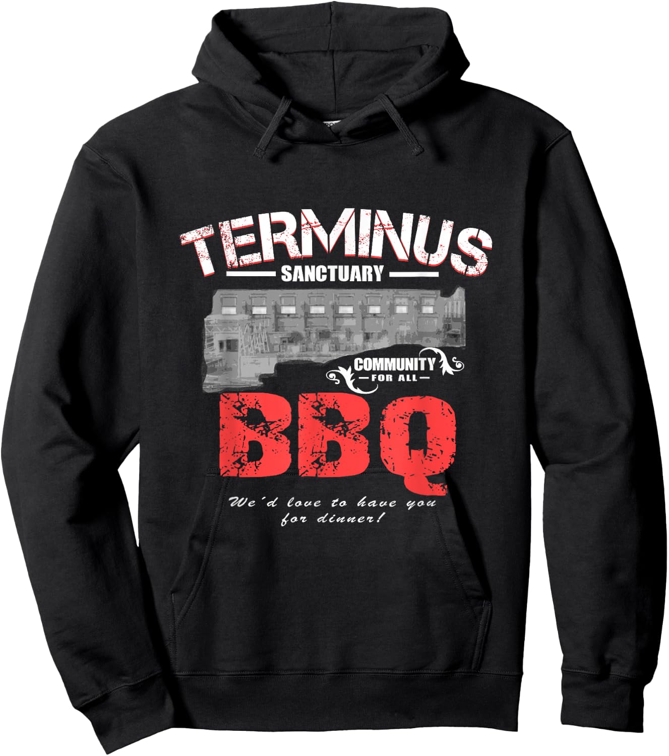 Go Out Adult Terminus BBQ Funny Zombie Apocalypse Hoodie - Hoodie | Black