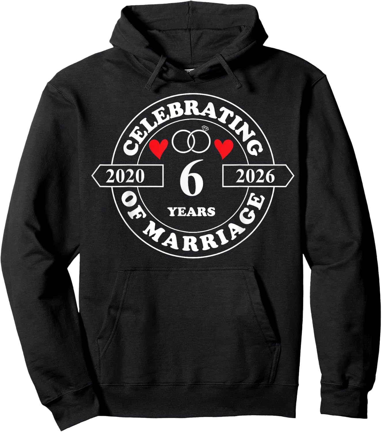 6th Wedding Anniversary 6 Years of Marriage Married Couple Hoodie - Hoodie | Black