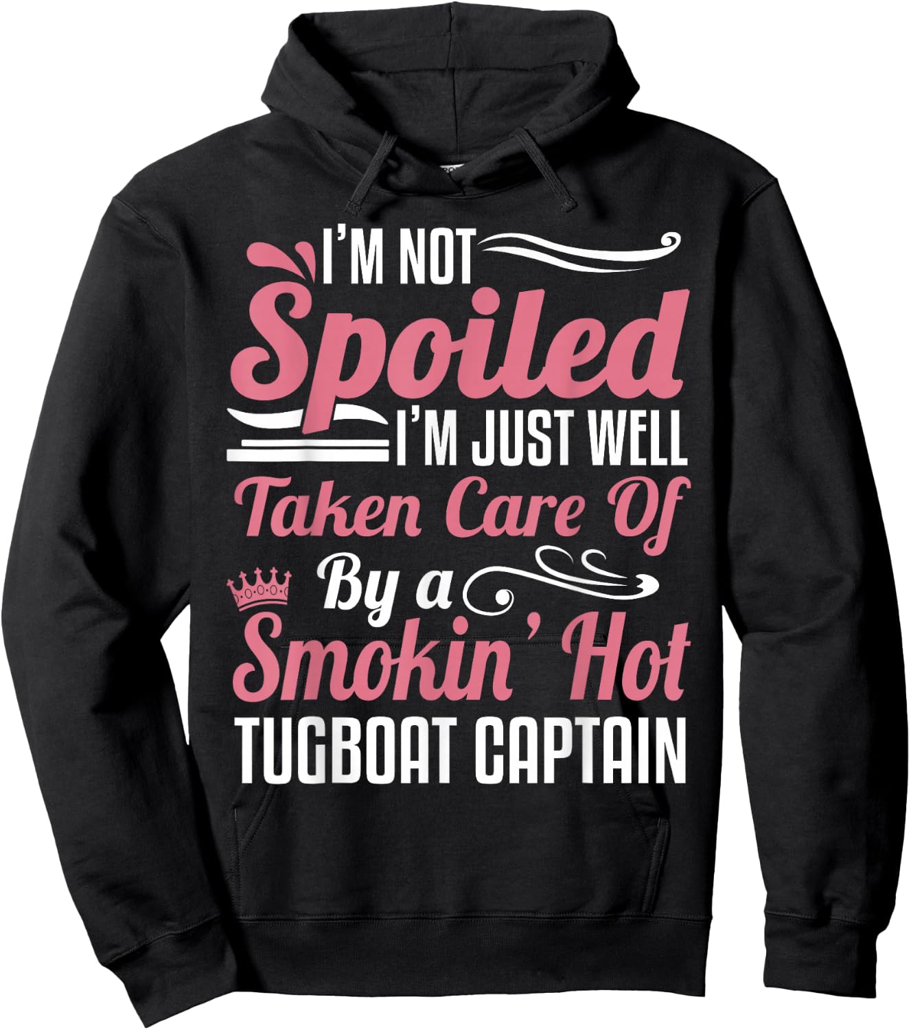 Tugboat Captain Wife Girlfriend Towboater -Taken By A Smokin Hoodie - Hoodie | Black