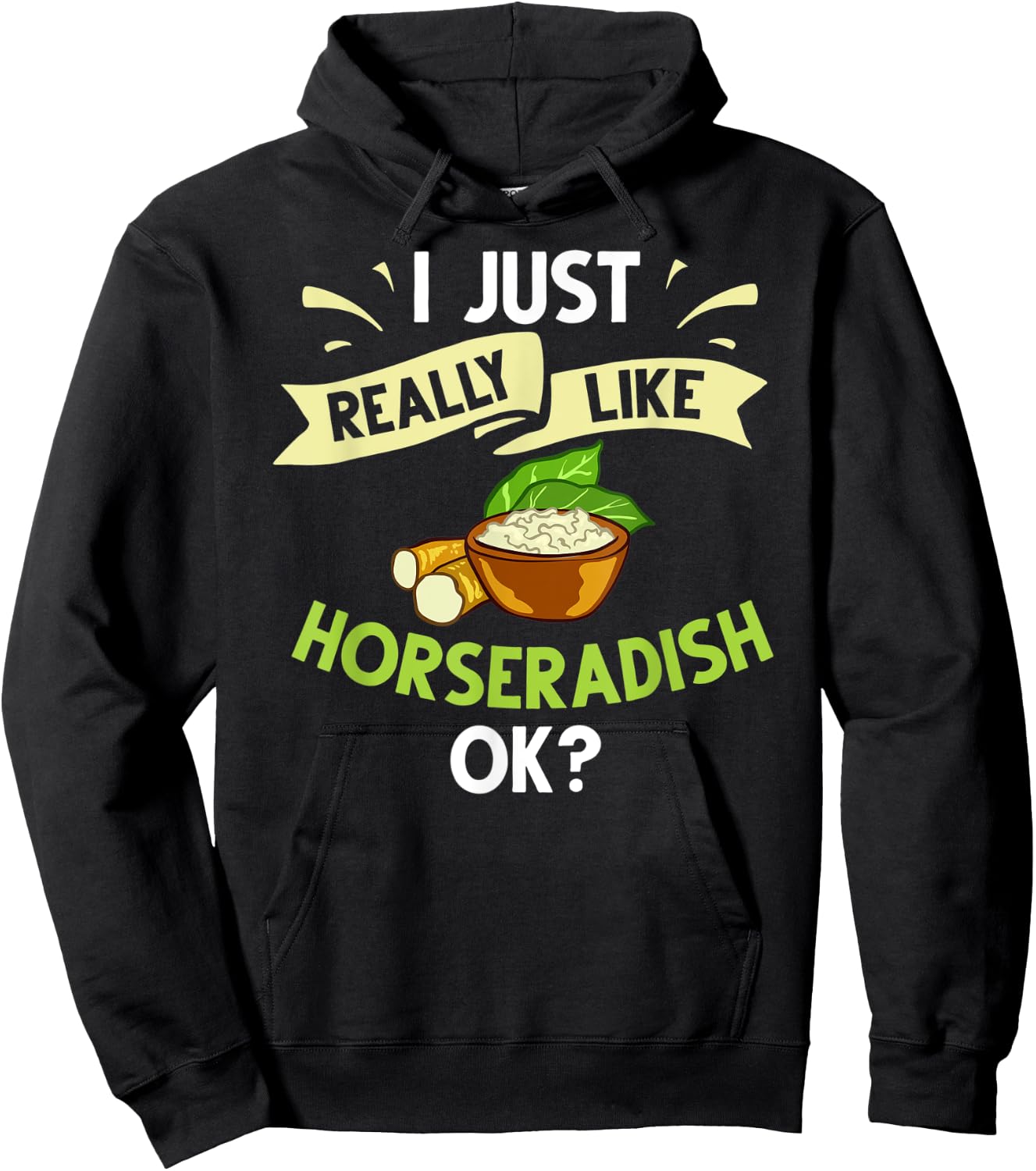 Horseradish Sauce Cream Plant Recipe Root Fresh Dip Hoodie - Hoodie | Black