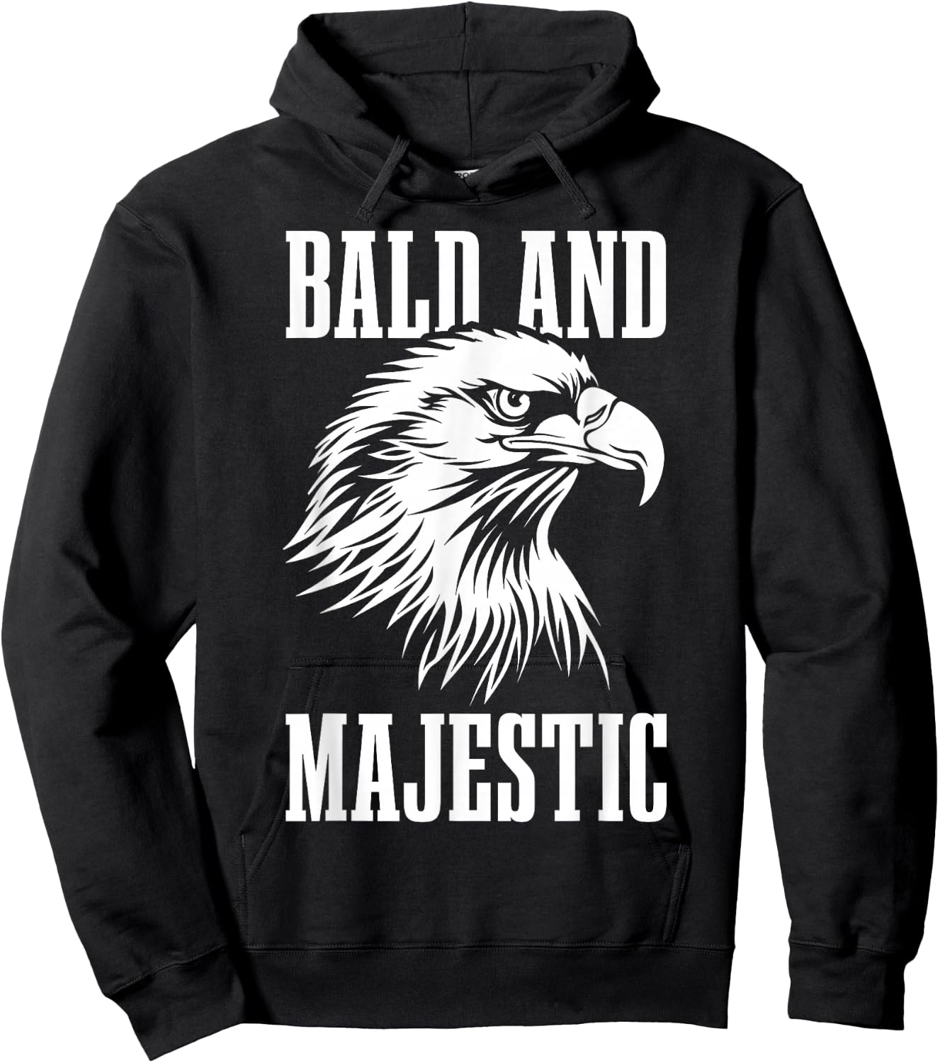 Bald & Majestic Funny Bald Eagle Father's Day Bald Guy Hoodie - Hoodie | Black