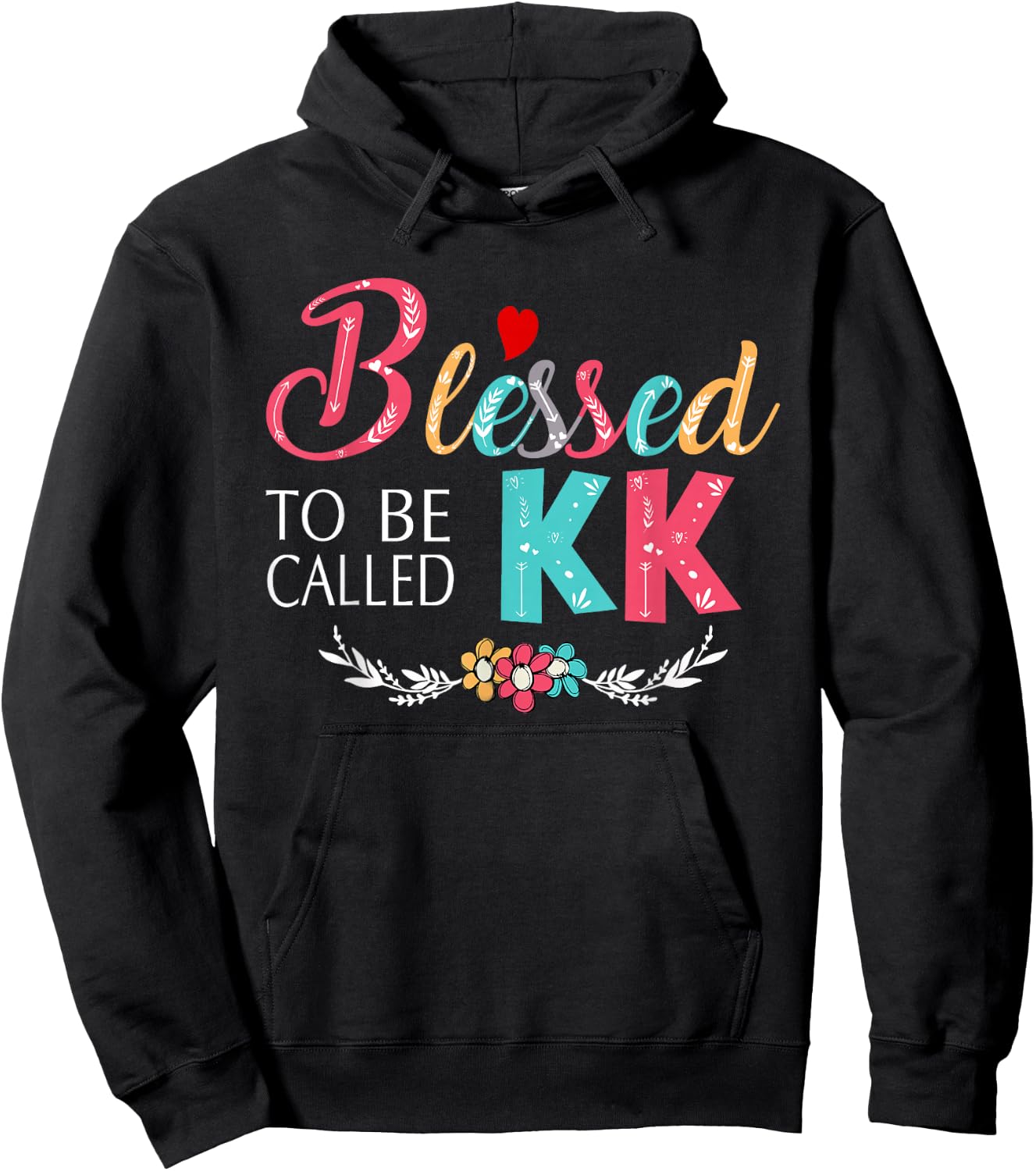 Grandma - Blessed to be called KK Colorful art Hoodie - Hoodie | Black