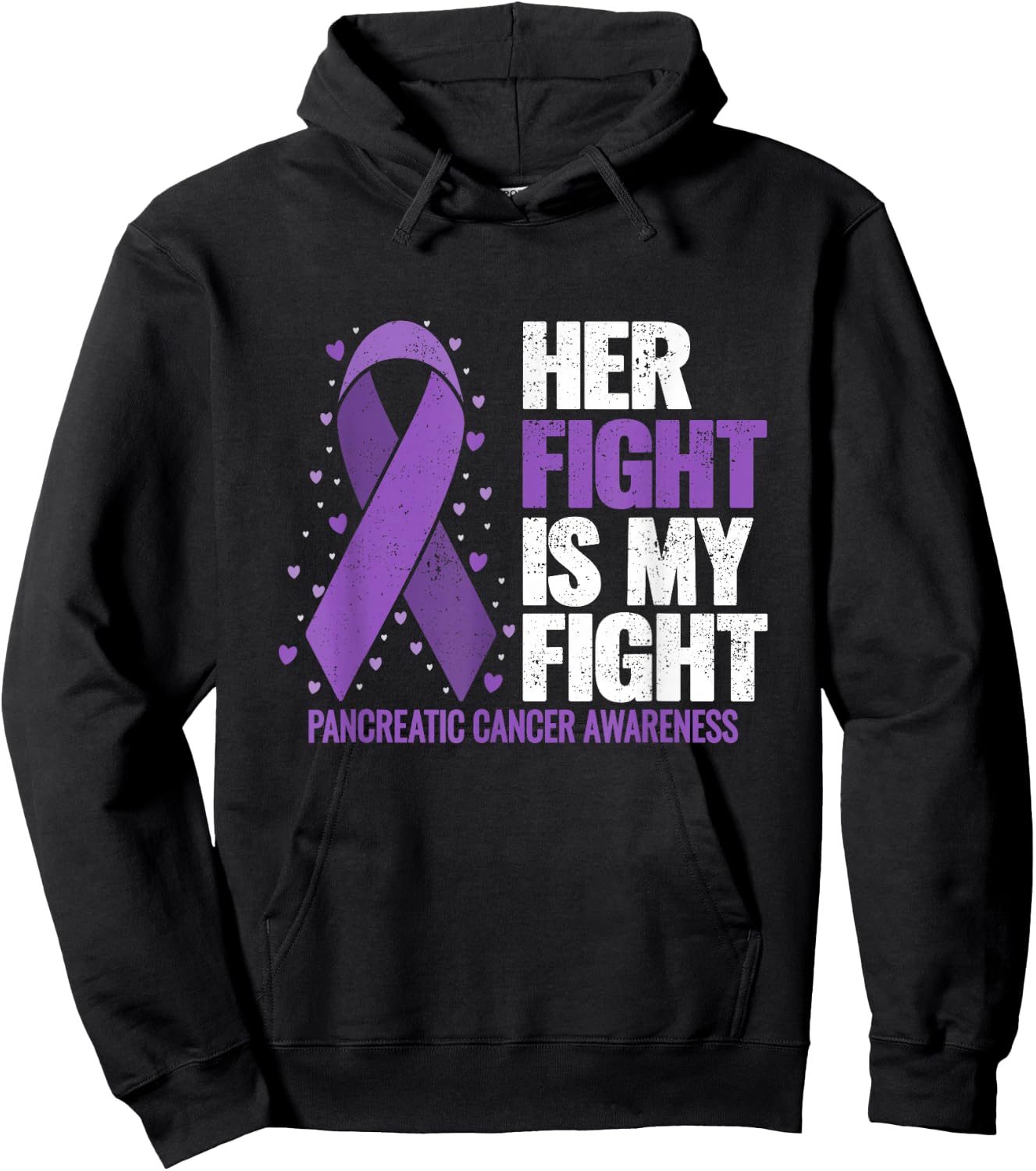 Her Fight is my Fight Pancreatic Cancer Awareness Hoodie - Hoodie | Black