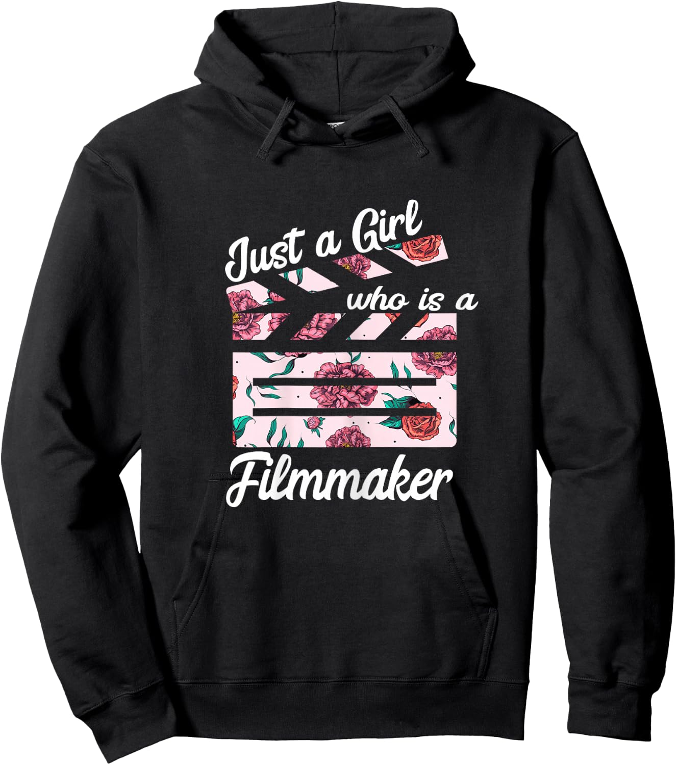 Just A Girl Who Is A Filmmaker Film Director Clapboard Hoodie - Hoodie | Black