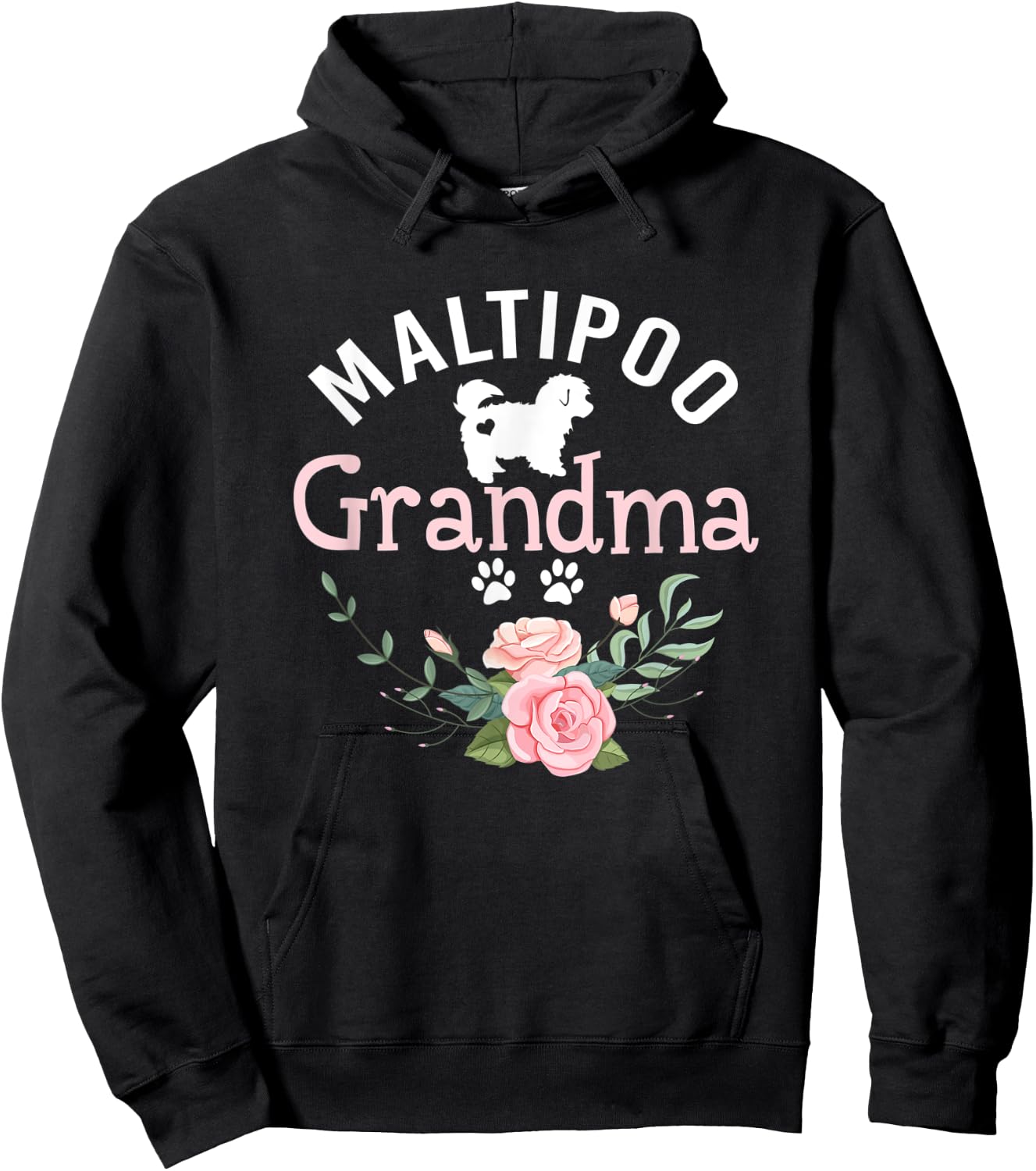 Maltipoo Grandma Dog Gifts Dog Pet Lover Christmas Hoodie - Hoodie | Black