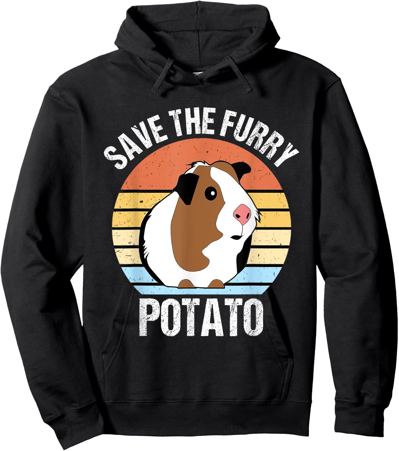 Save The Furry Potato Funny Guinea Pig Hoodie - Hoodie | Black