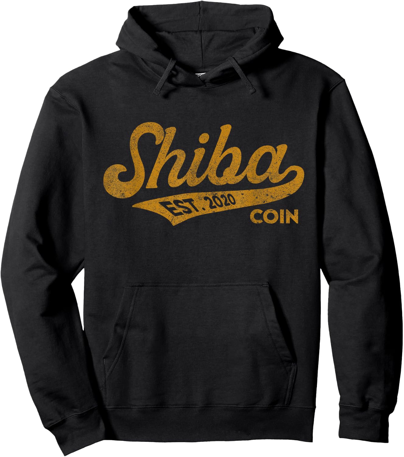 Retro Shiba Inu Coin Script Bold Font Shibacoin Crypto Hoodie - Hoodie | Black