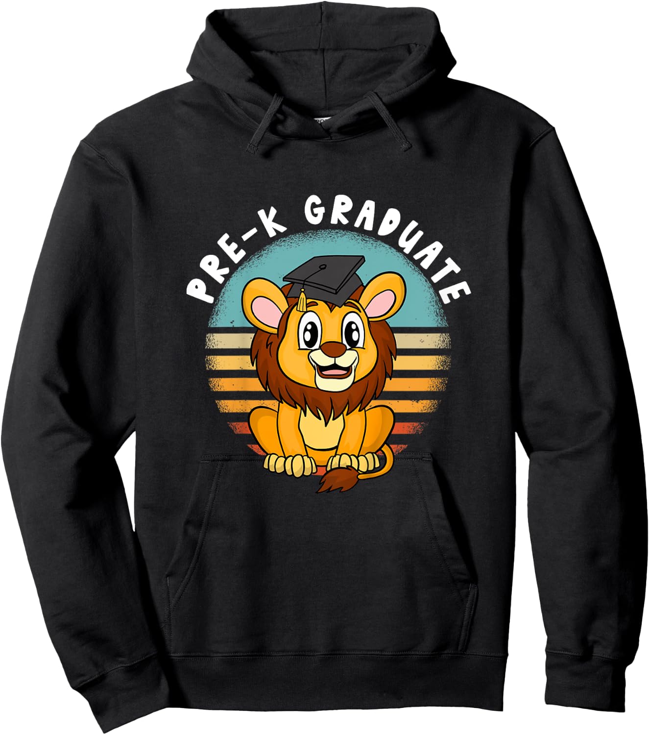 Pre-K Graduate Lion - Cute Preschool Graduation Cap Tassel Hoodie - Hoodie | Black